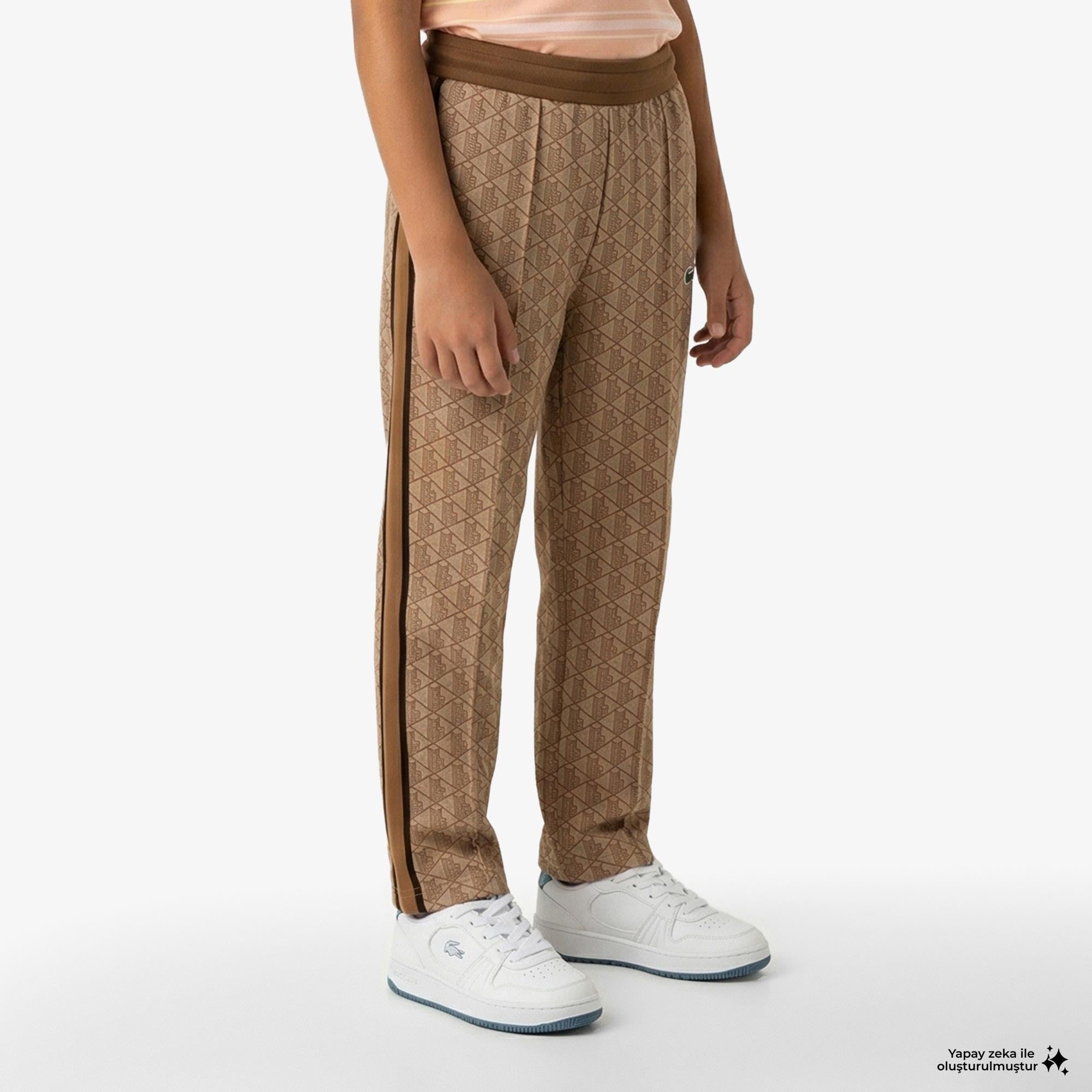 Paris Erkek Regular Fit Monogram Açık Kahverengi Eşofman Altı