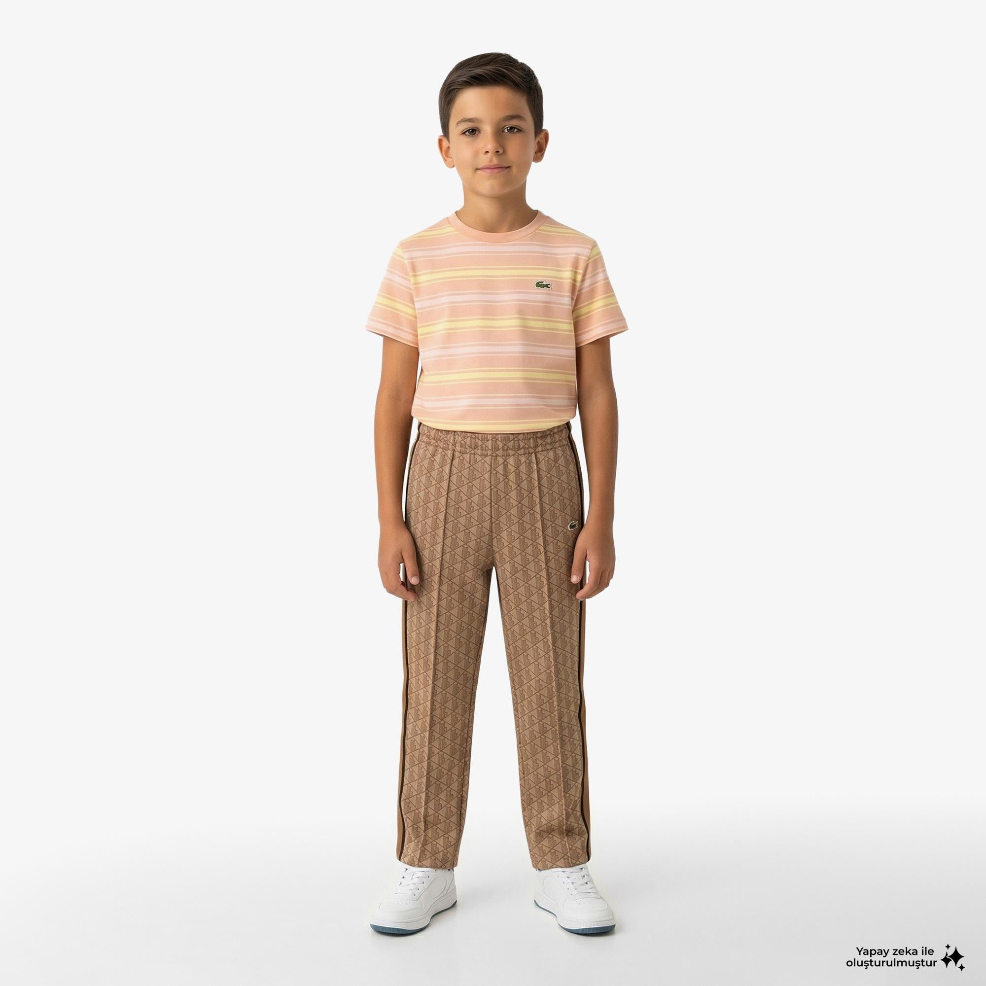 Paris Erkek Regular Fit Monogram Açık Kahverengi Eşofman Altı