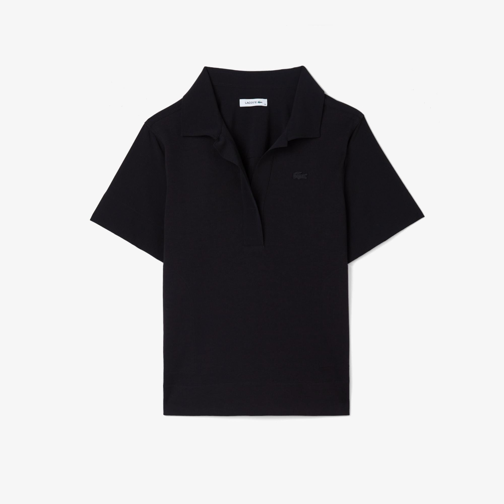 Lacoste Kadın Truvakar Kollu Siyah Gömlek