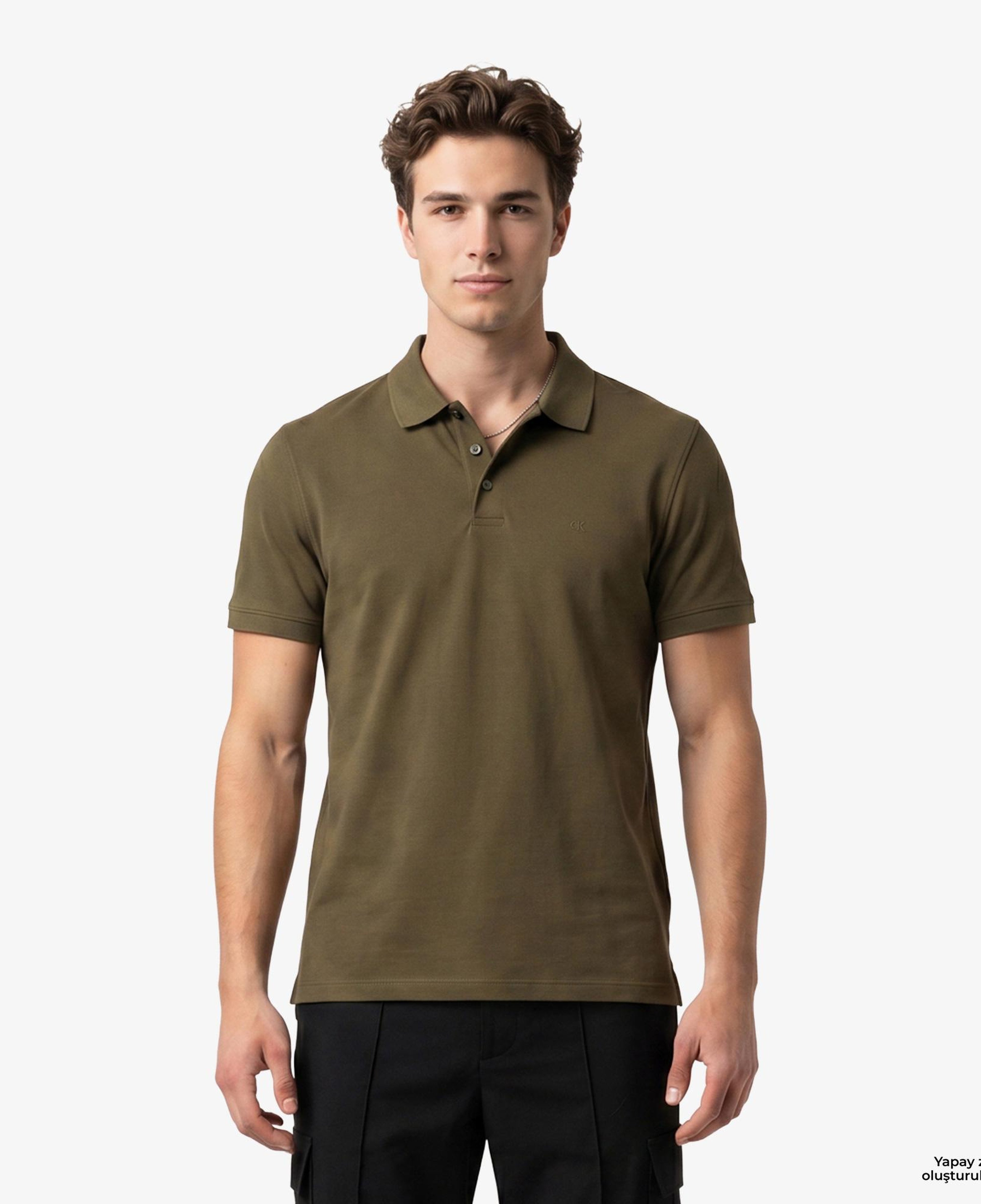 Calvin Klein Supima Chest Emb Erkek Sarı Polo