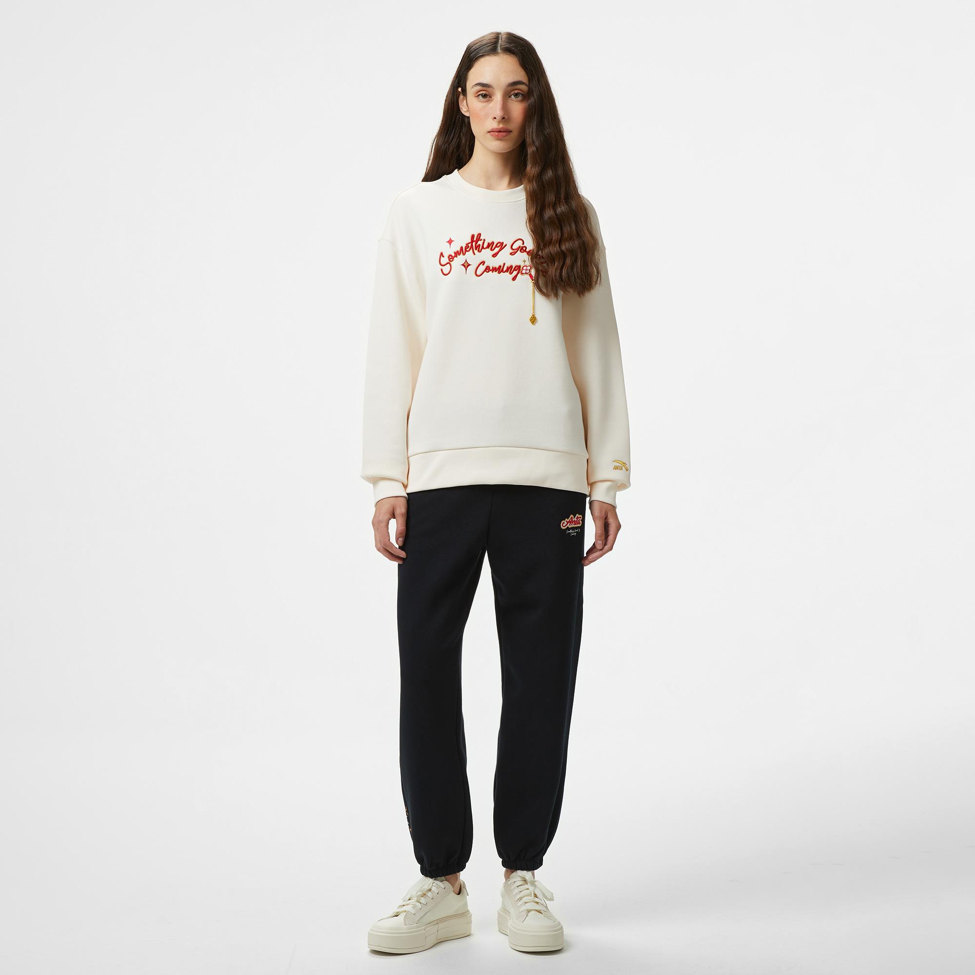 Anta CNY Good Luck Kadın Beyaz Sweatshirt
