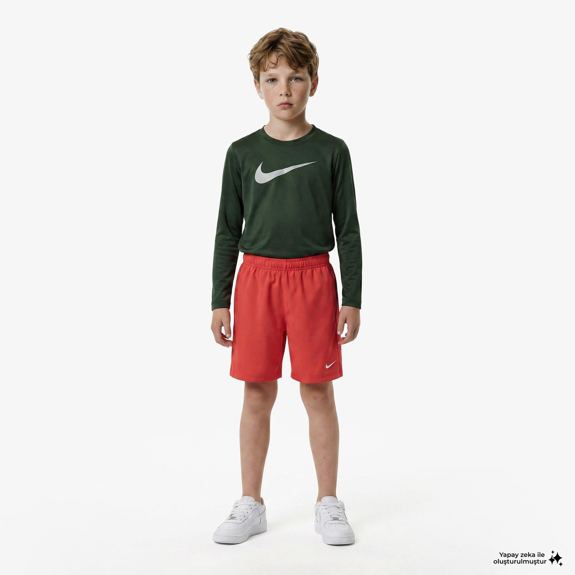 Nike Dri-Fit Multi Woven Çocuk Kırmızı Şort