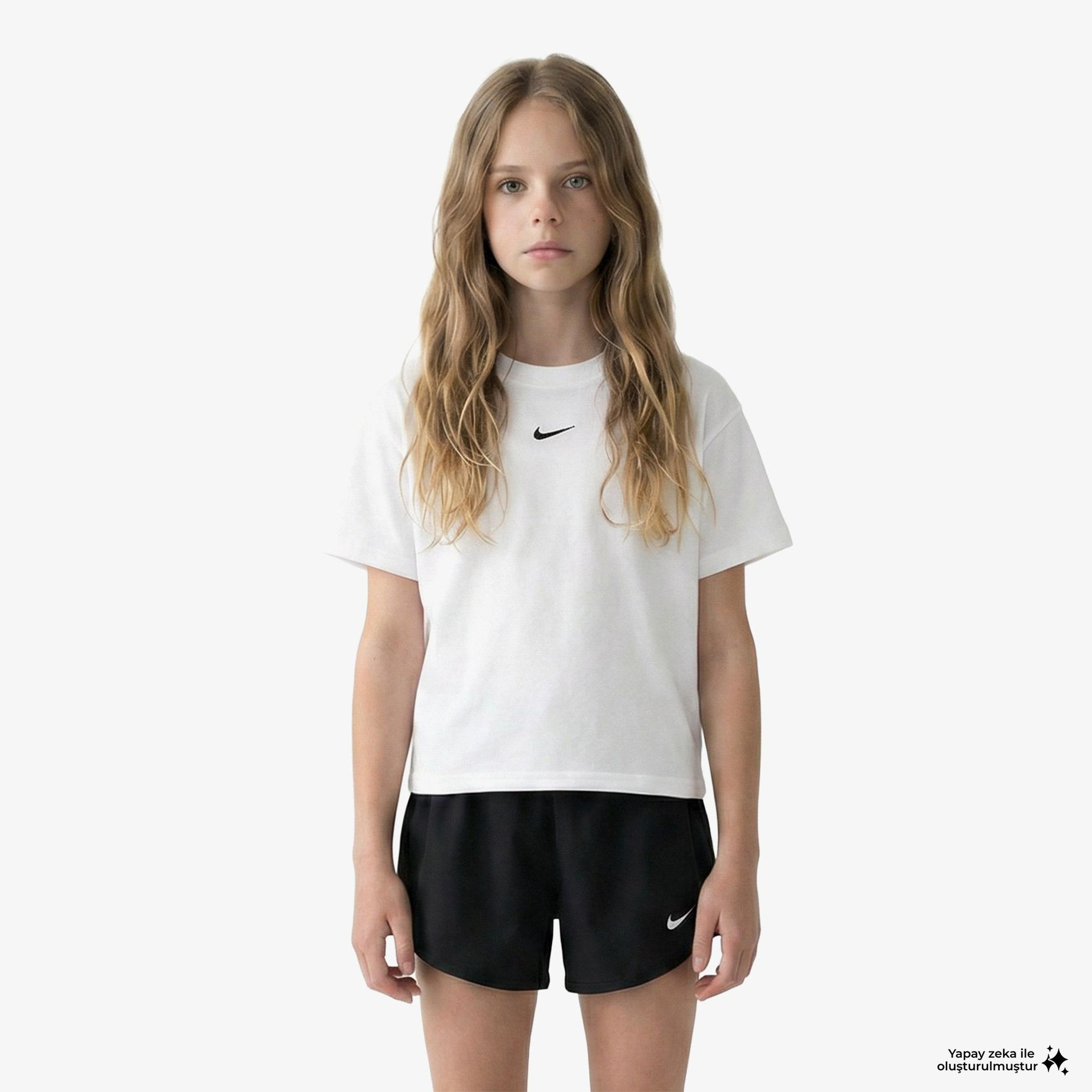 Nike Sportswear Boxy Essentials Çocuk Beyaz Günlük T-Shirt