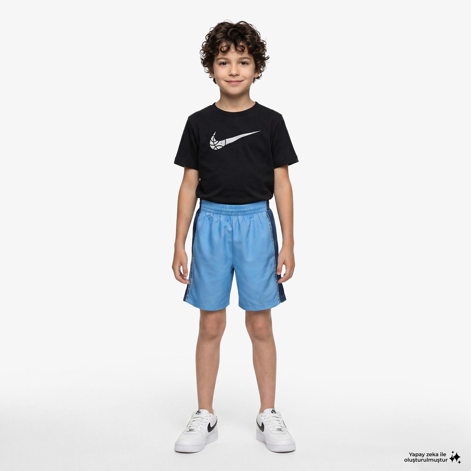 Nike Dri-Fit Sportswear Multi Woven Çocuk Mavi Şort