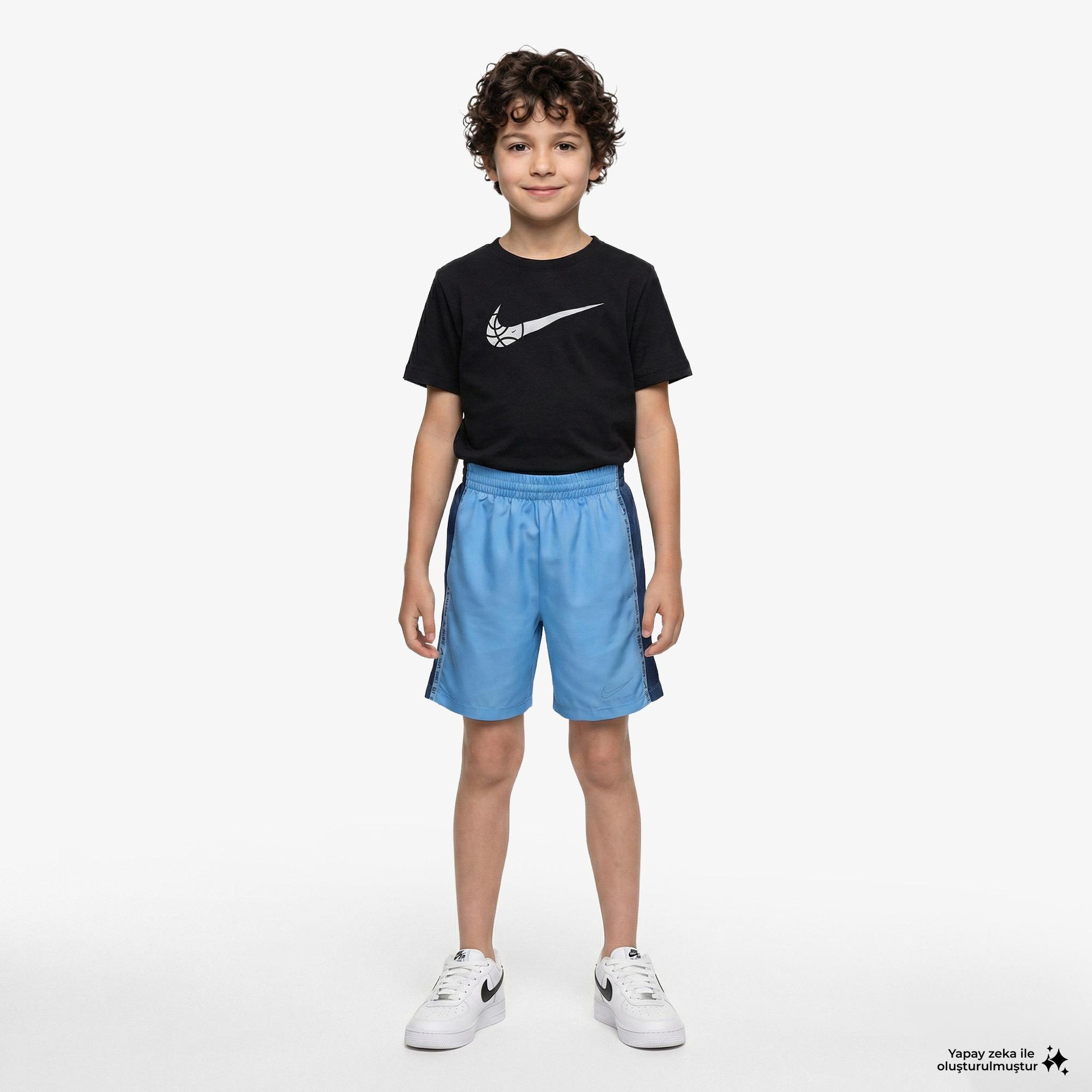 Nike Dri-Fit Sportswear Multi Woven Çocuk Mavi Şort