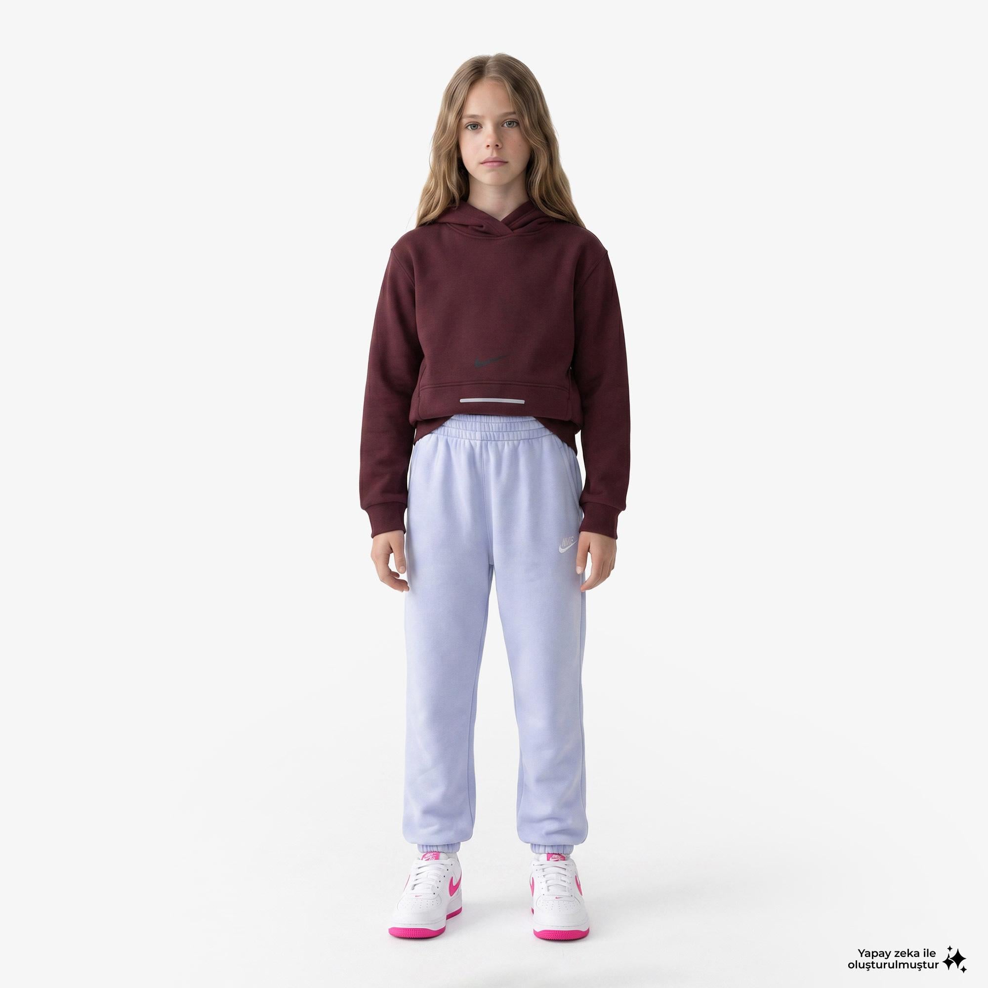 Nike Sportswear Club Fleece Loose Çocuk Lila Eşofman Altı