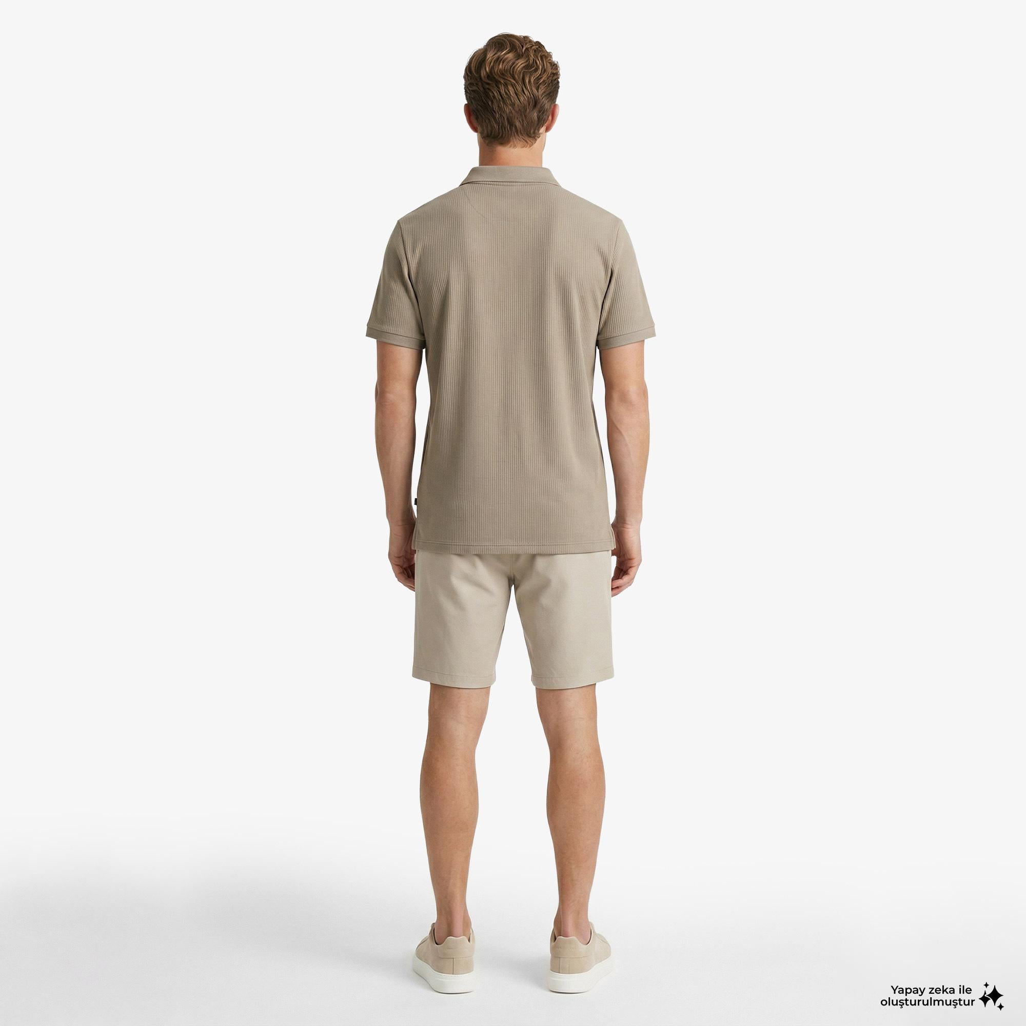 Nautica Erkek Bej Regular Fit Polo Yaka T-Shirt