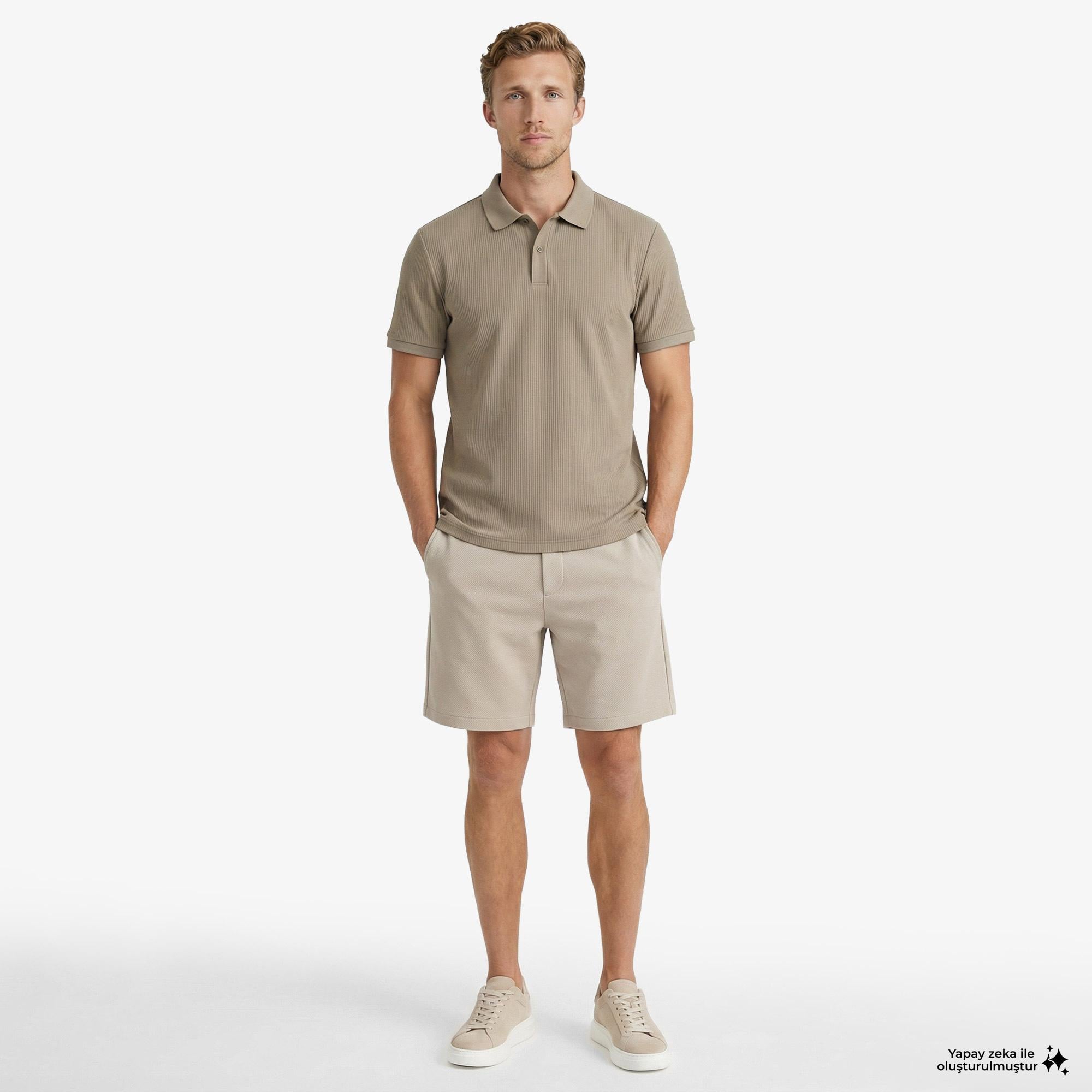 Nautica Erkek Bej Regular Fit Polo Yaka T-Shirt