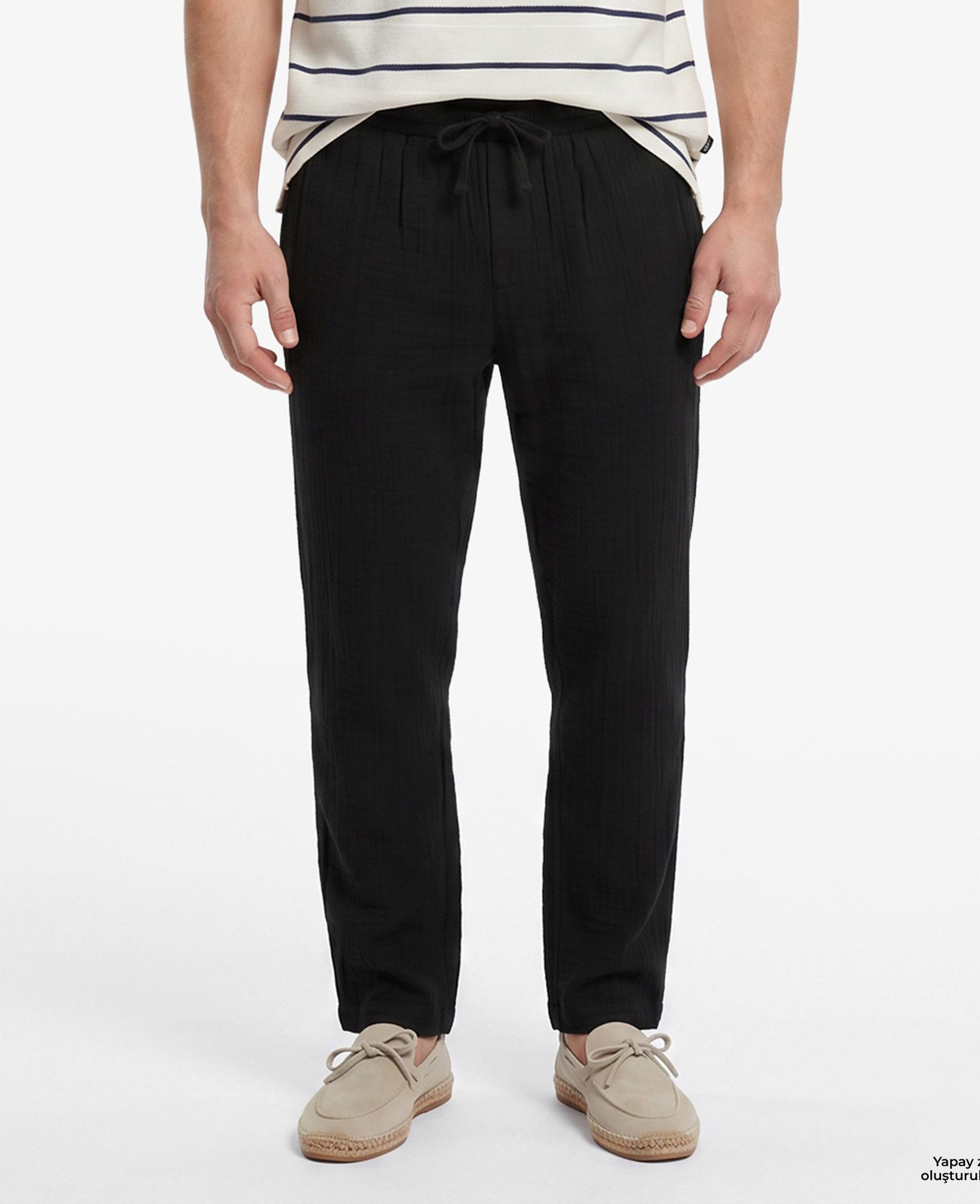 Nautica Erkek Siyah Regular Fit Pantolon