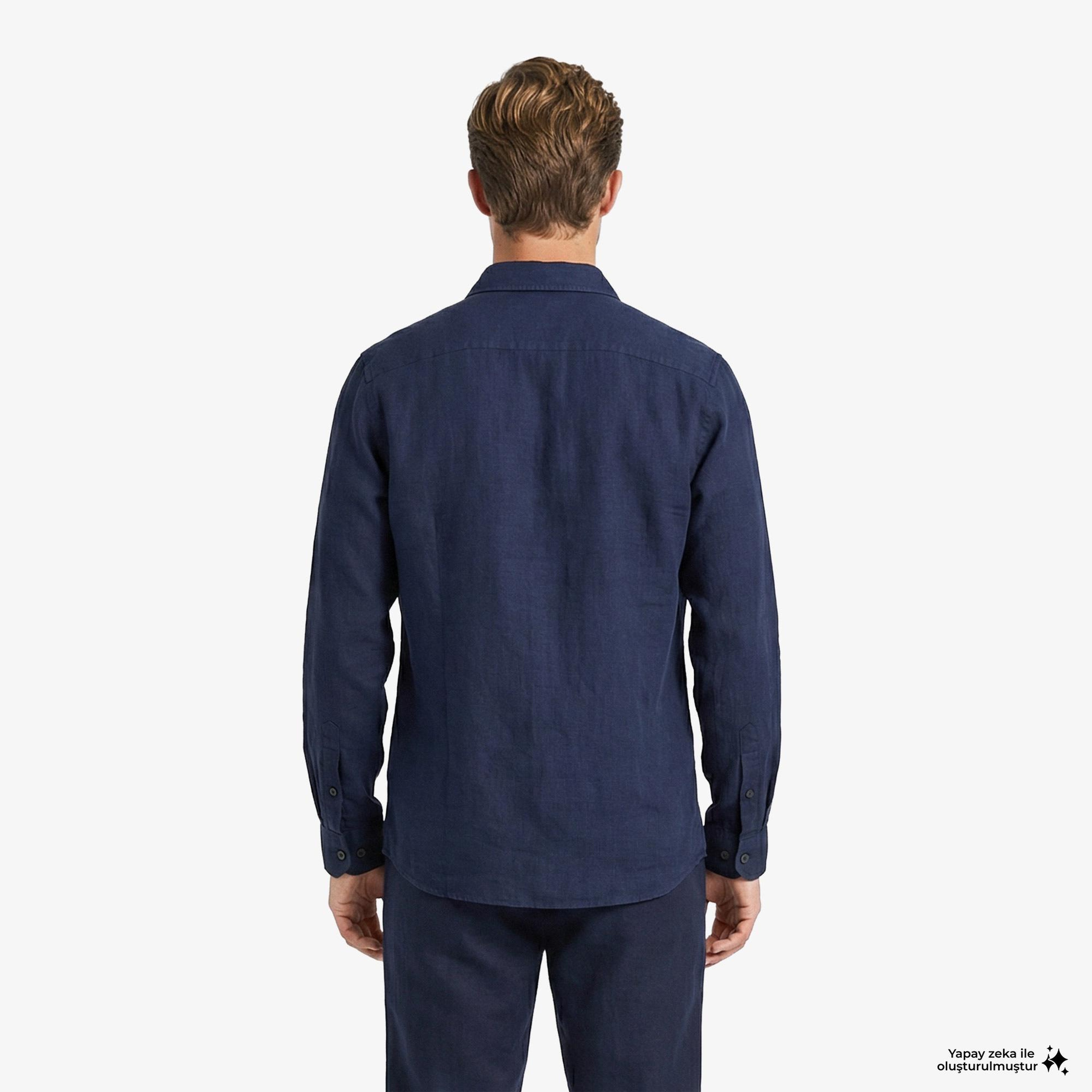 Nautica Erkek Lacivert Regular Fit Gömlek