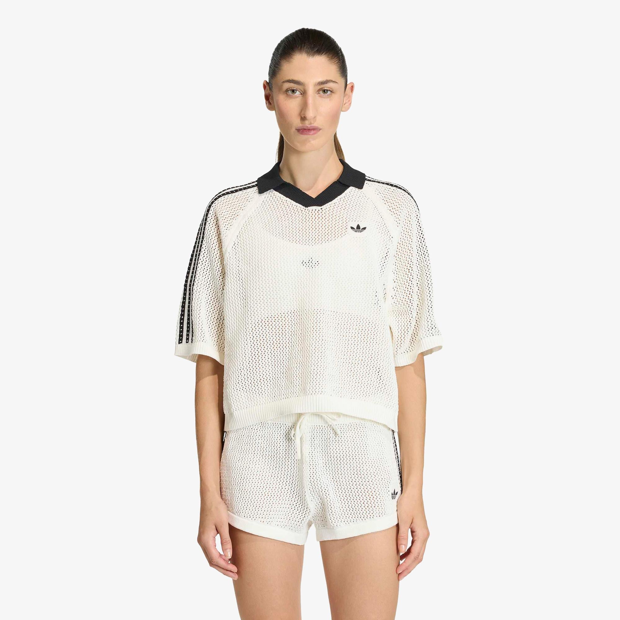 adidas Crochet Kadın Beyaz Polo