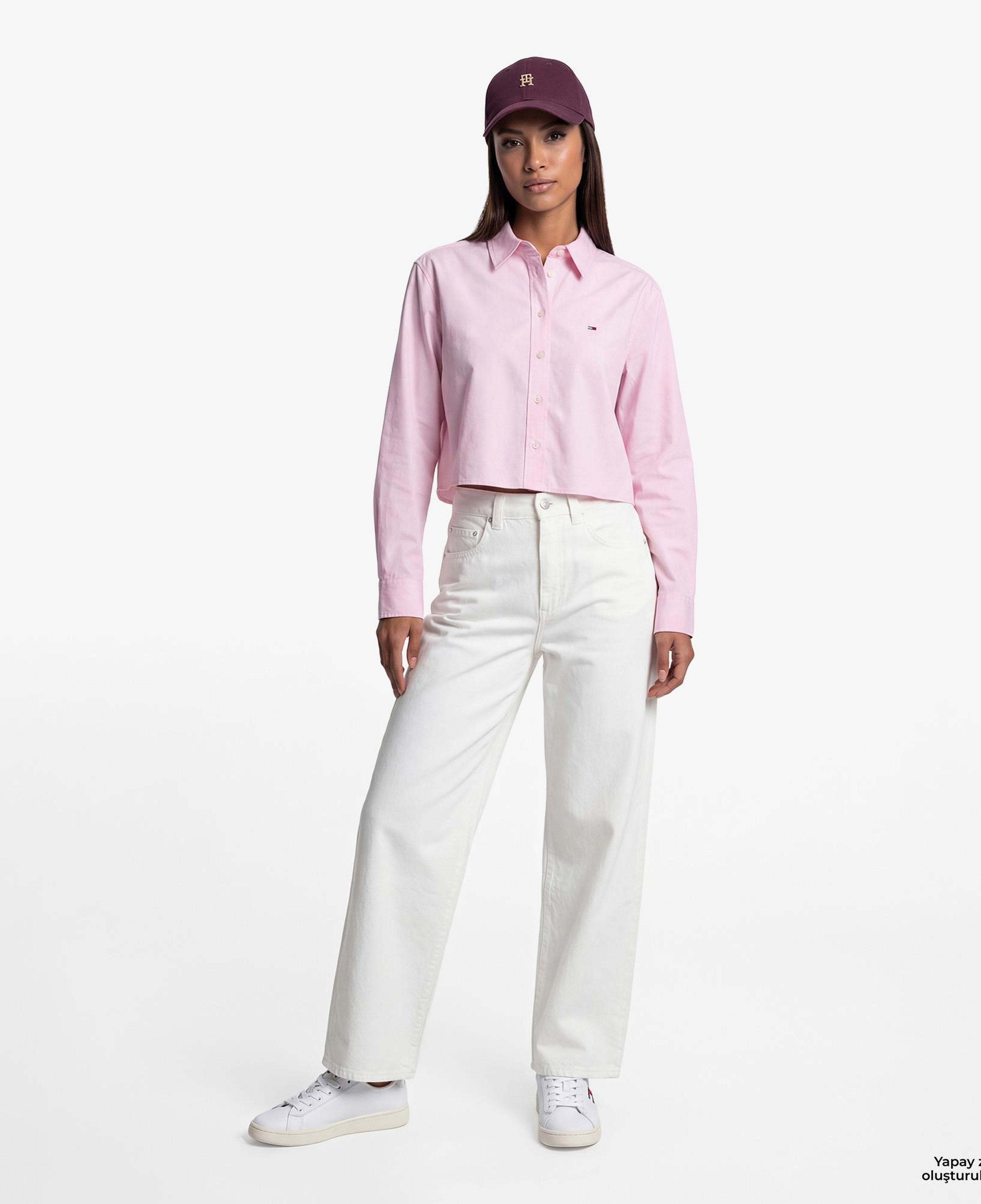 Tommy Hilfiger Denim Essentials Kadın Pembe Gömlek