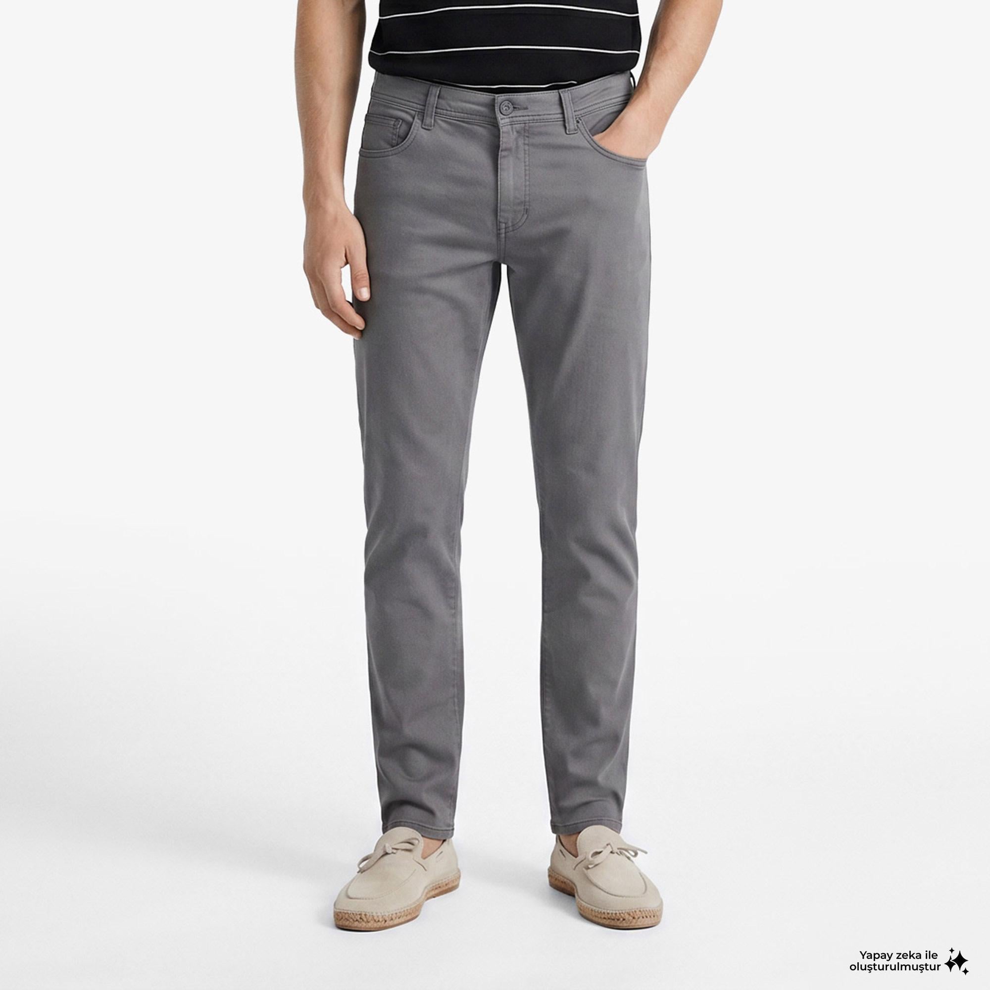 Nautica Erkek Gri Slim Fit Pantolon