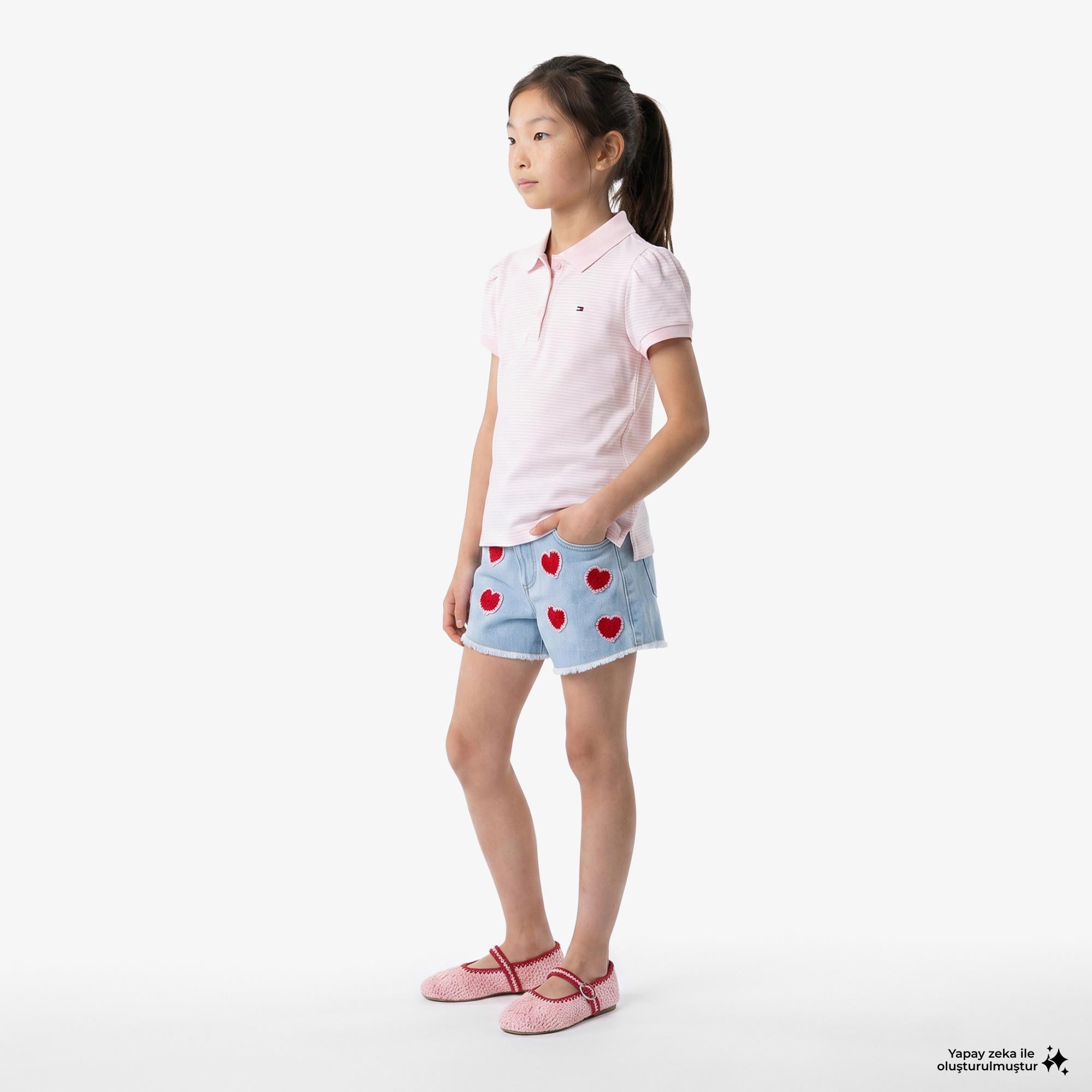 Tommy Hilfiger Little Çocuk Pembe Polo Yaka T-Shirt