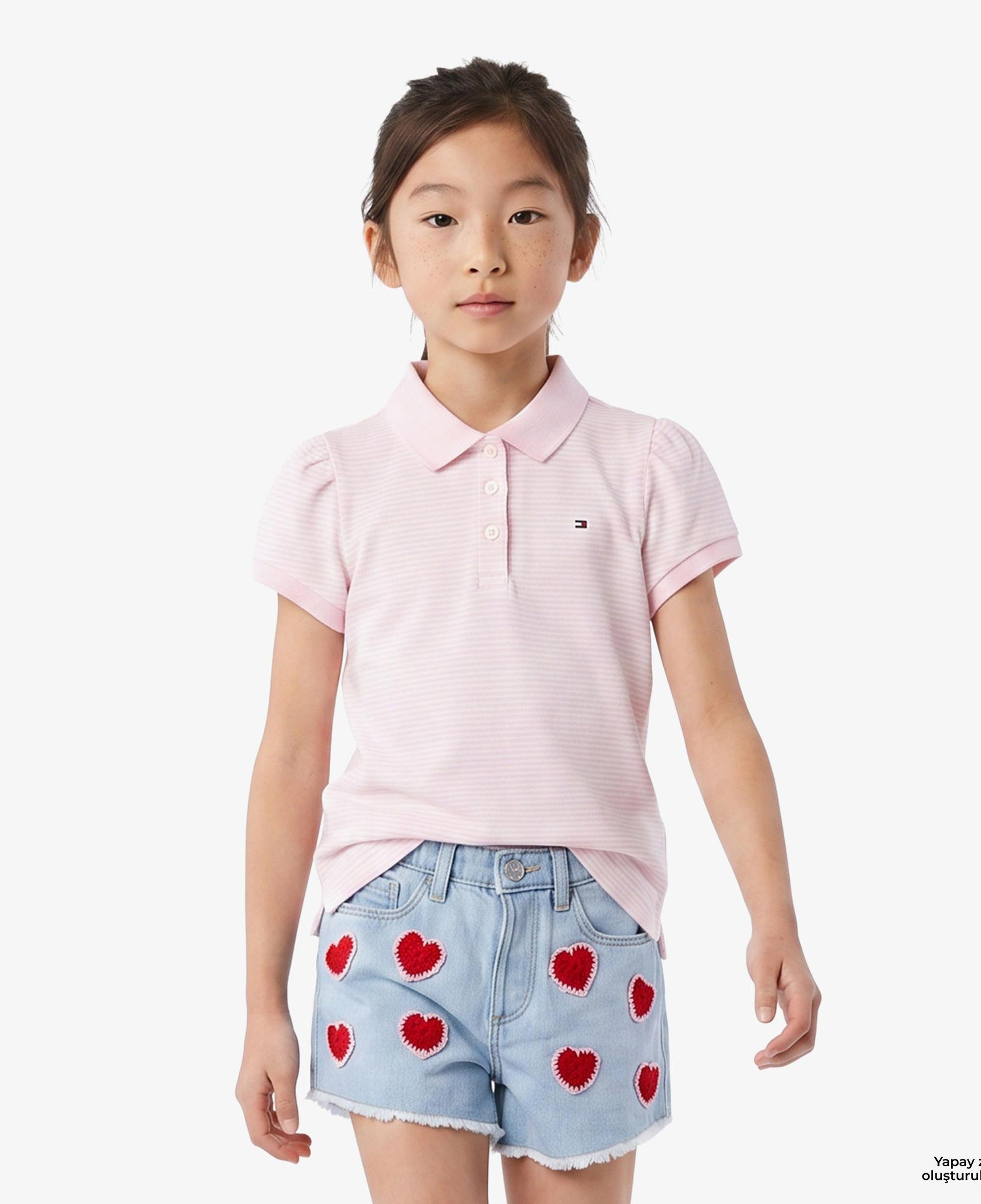 Tommy Hilfiger Little Çocuk Pembe Polo Yaka T-Shirt