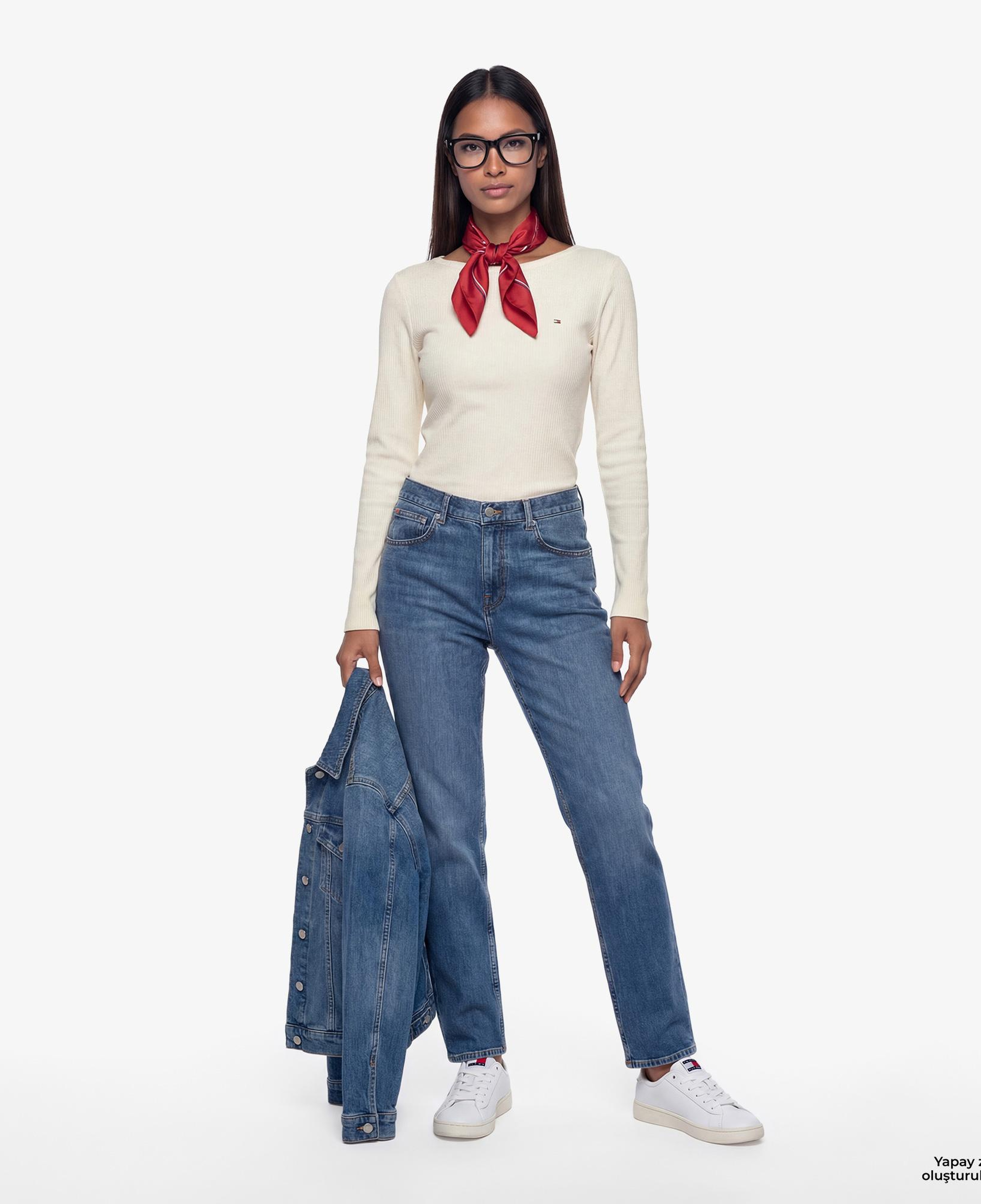 Tommy Hilfiger Kadın Bej Uzun Kollu T-Shirt