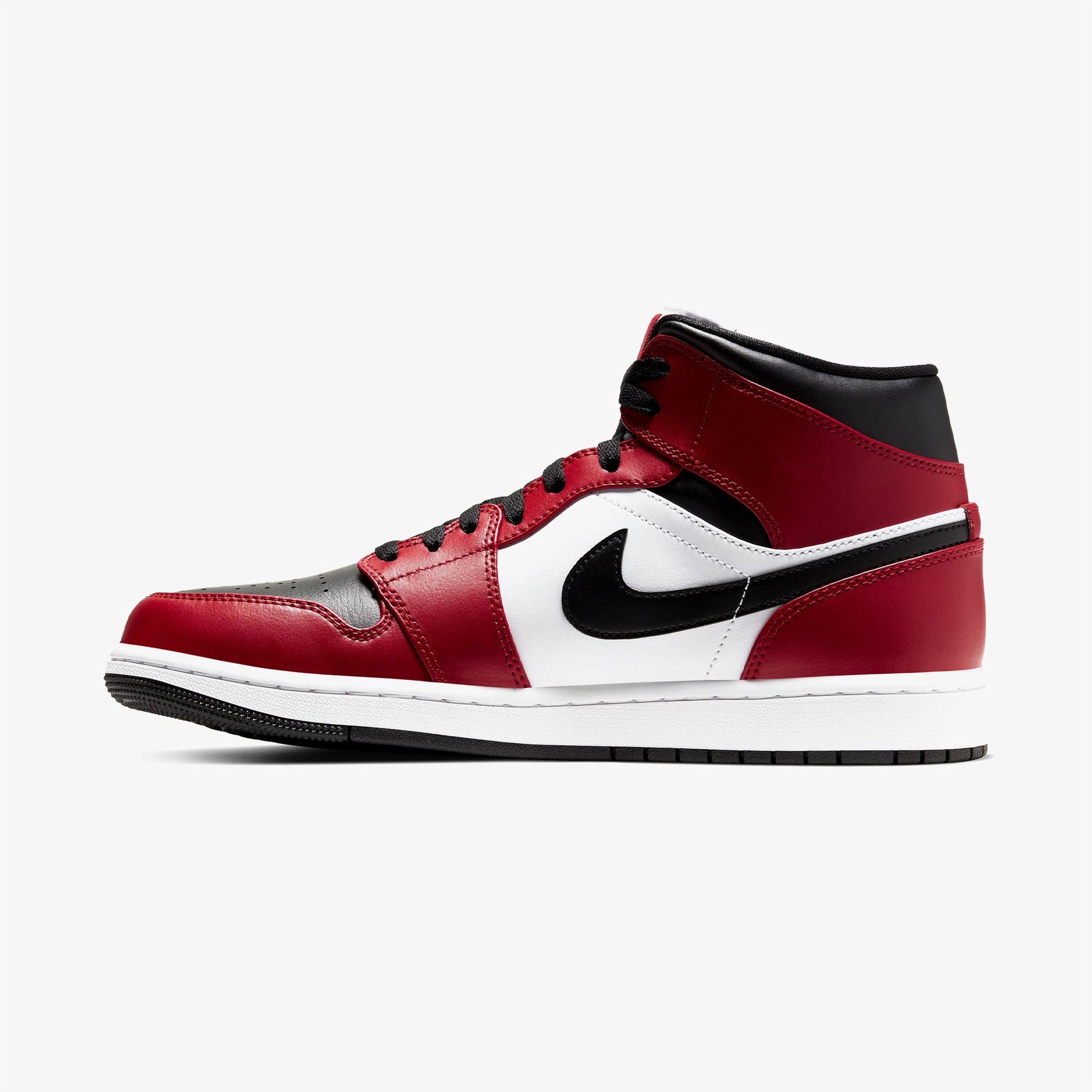 Jordan Air 1 Mid Erkek Kırmızı Spor Ayakkabı