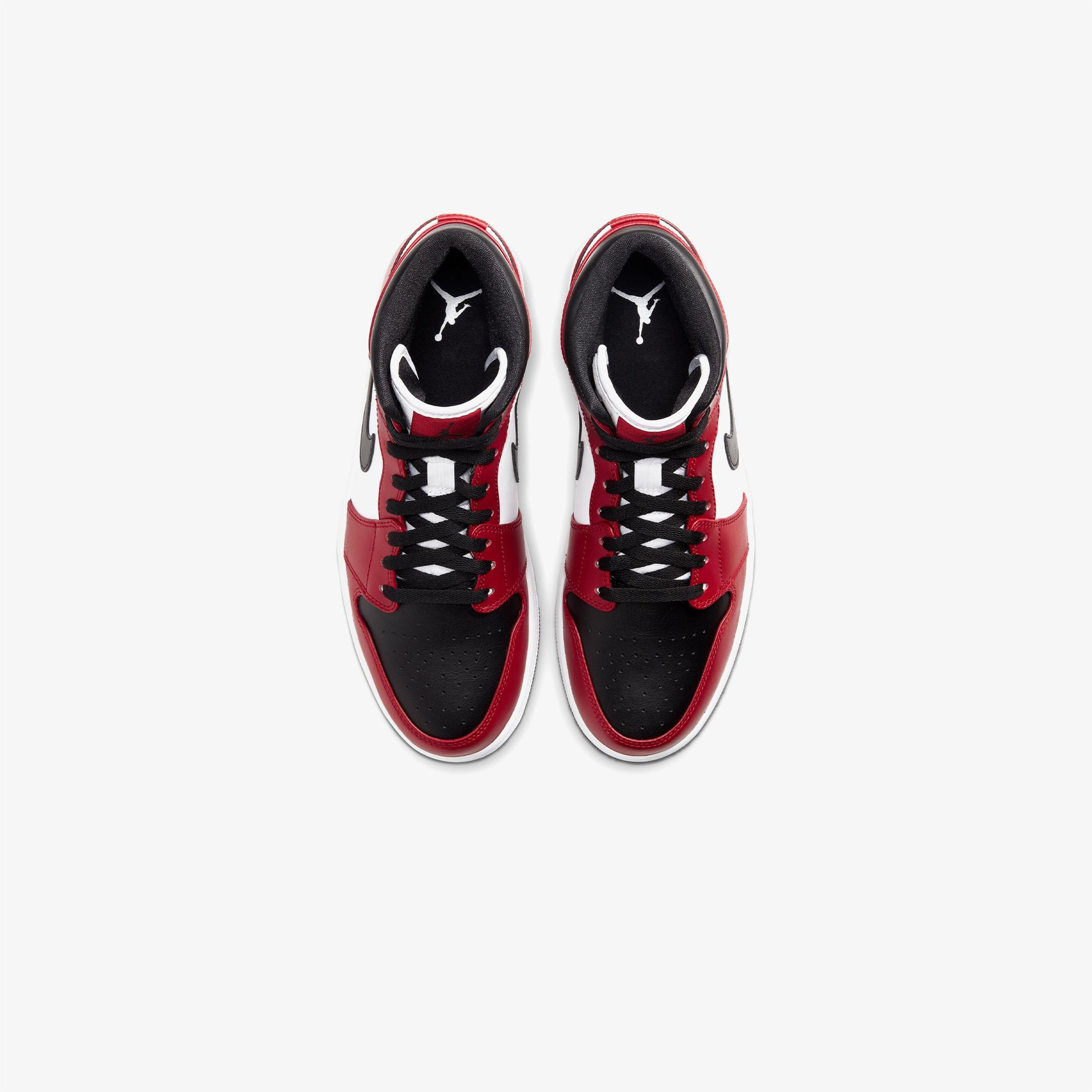 Jordan Air 1 Mid Erkek Kırmızı Spor Ayakkabı