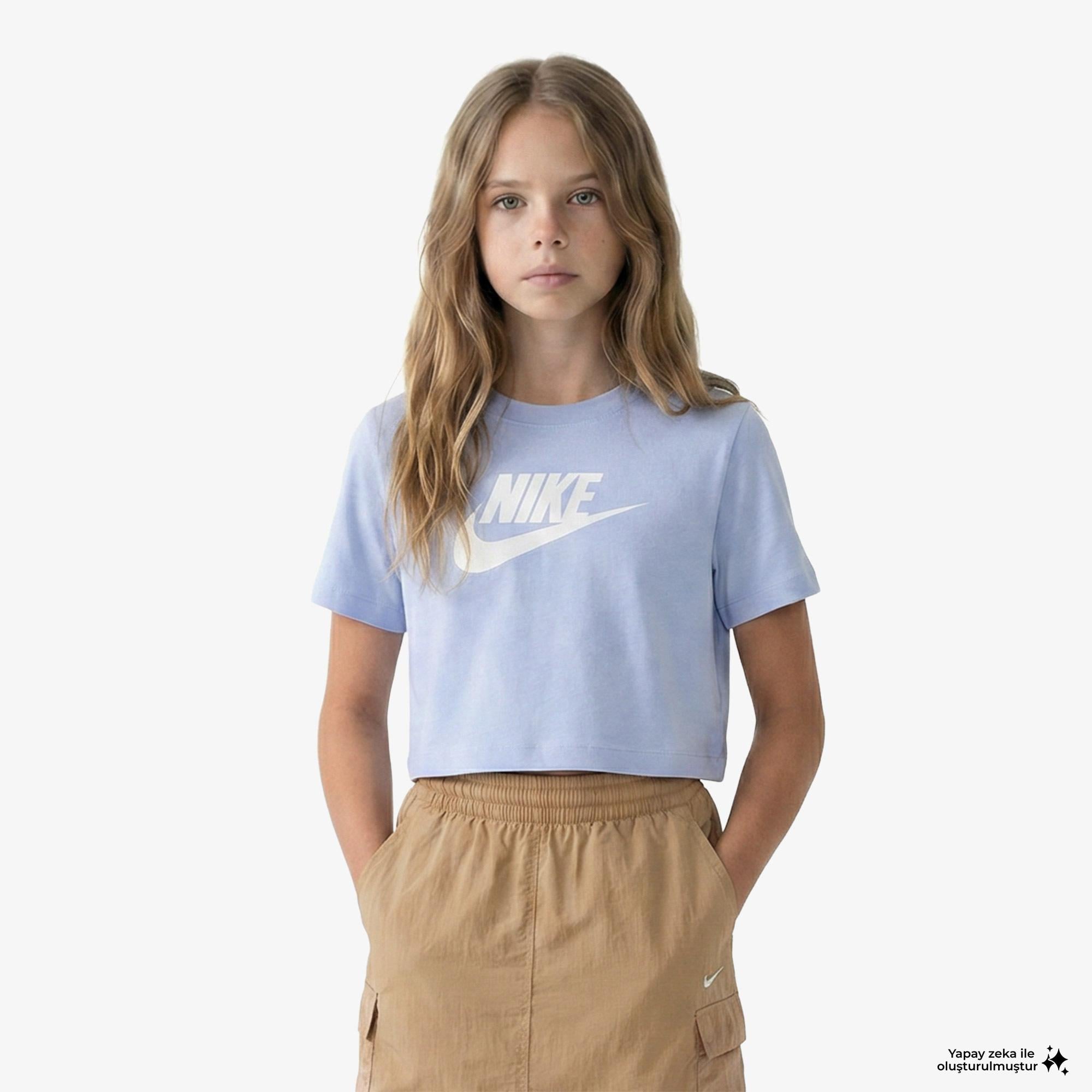Nike Sportswear Futura Çocuk Lila Crop T-Shirt
