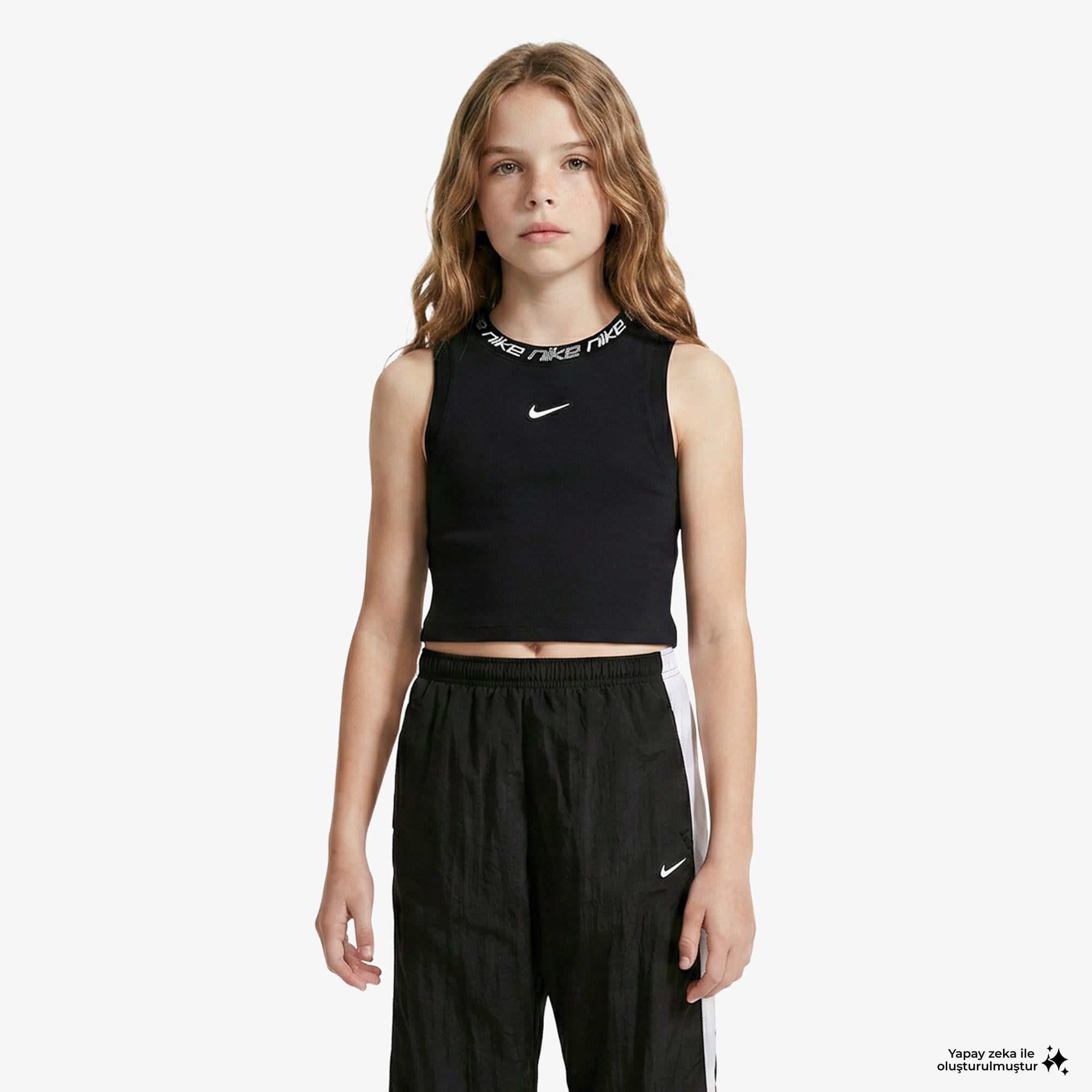 Nike Sportswear Dri-Fit Çocuk Siyah Kolsuz T-Shirt