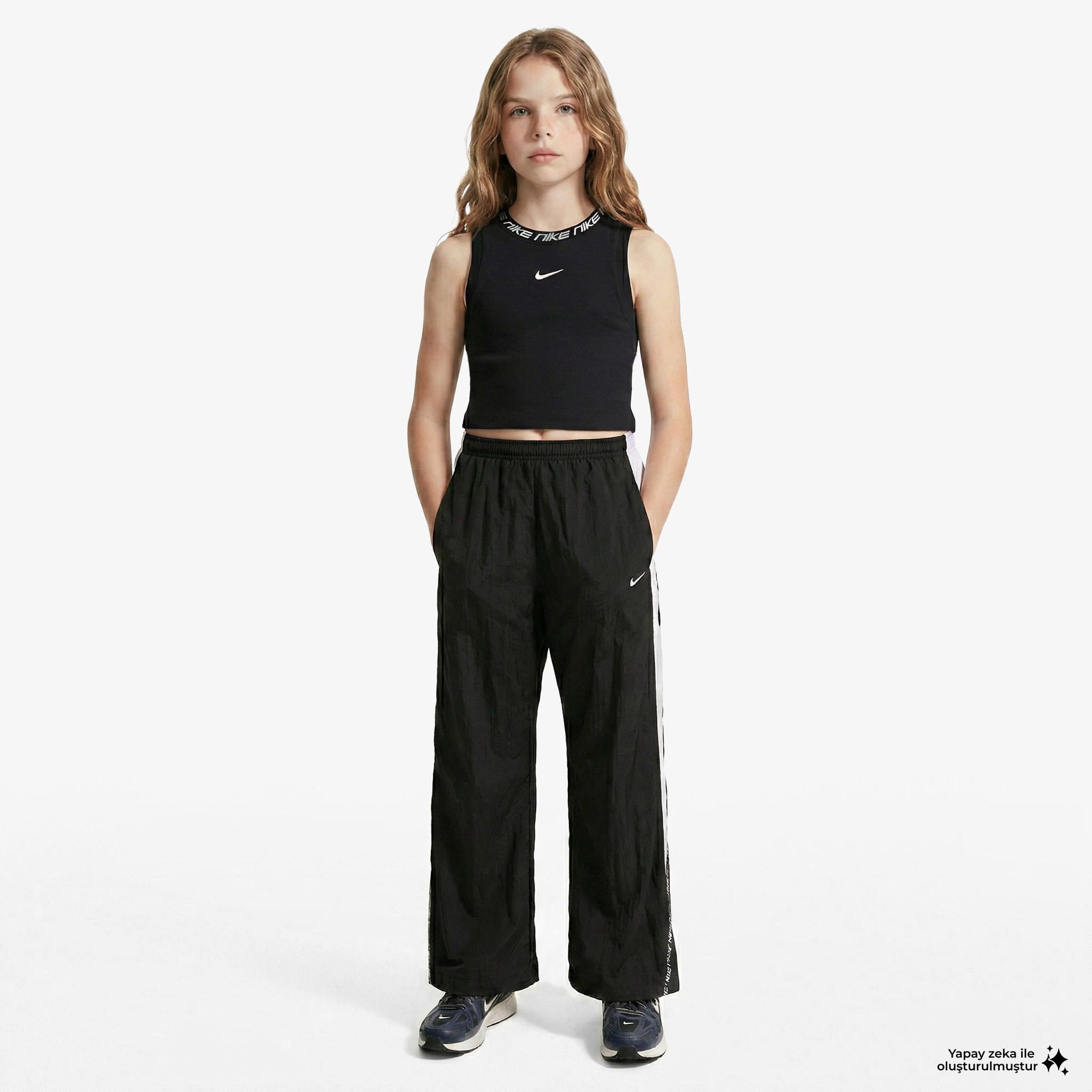 Nike Sportswear Dri-Fit Çocuk Siyah Kolsuz T-Shirt