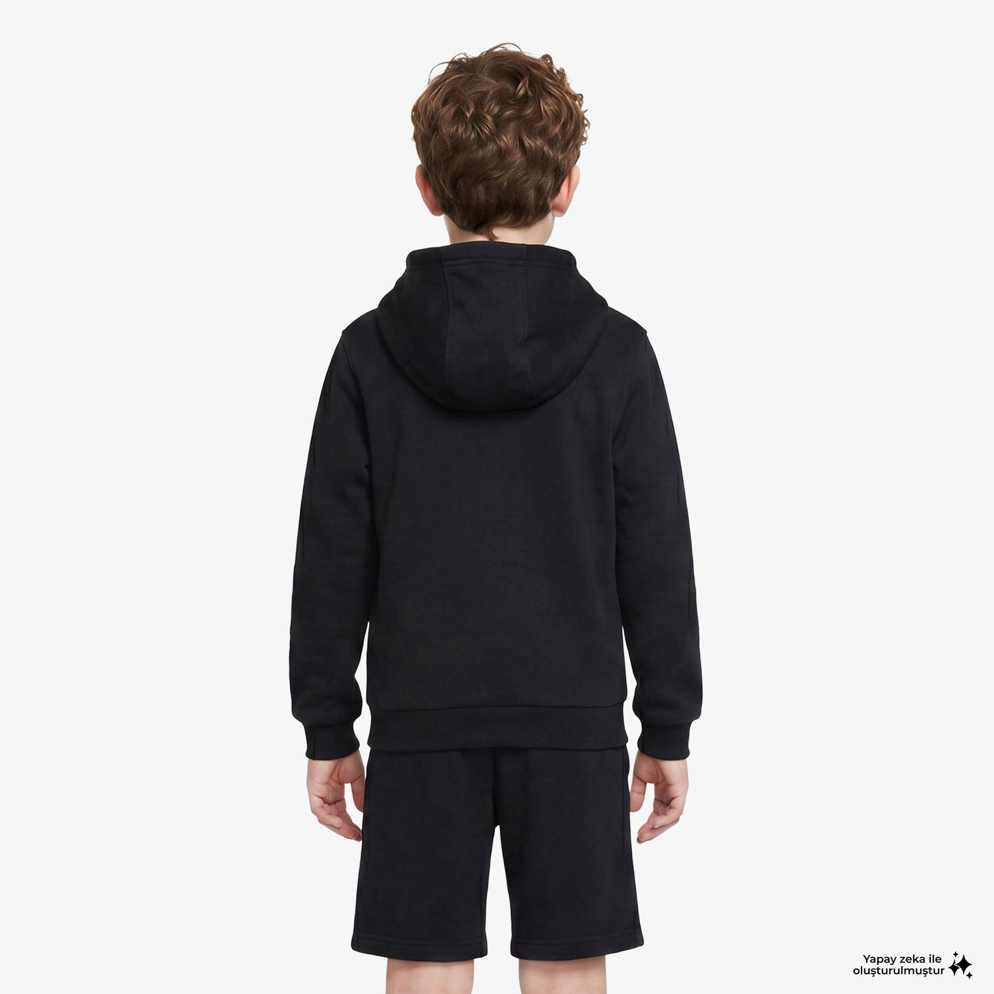Nike Sportswear Club Fleece Çocuk Siyah Kapüşonlu Hoodie
