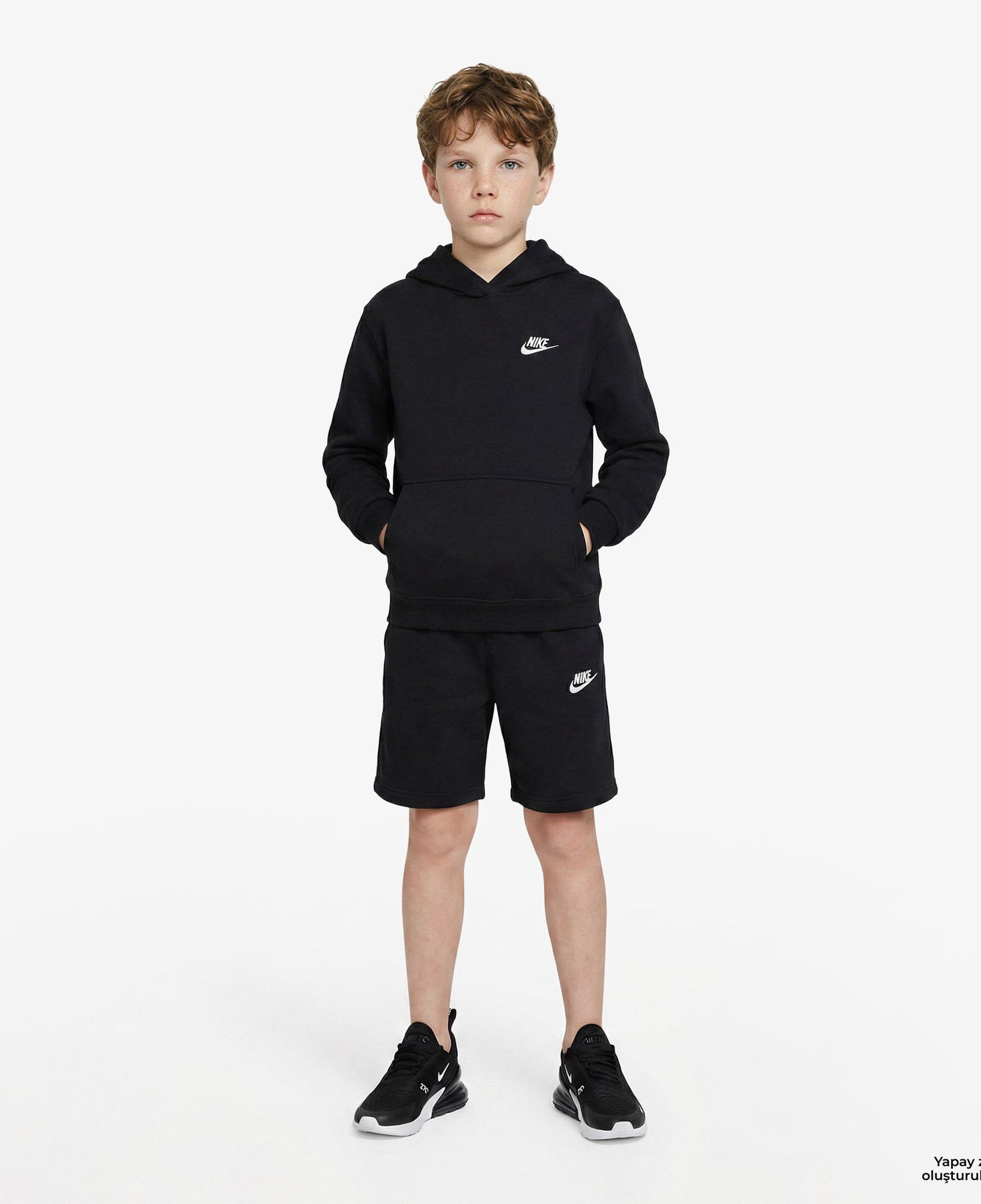 Nike Sportswear Club Fleece Çocuk Siyah Kapüşonlu Hoodie