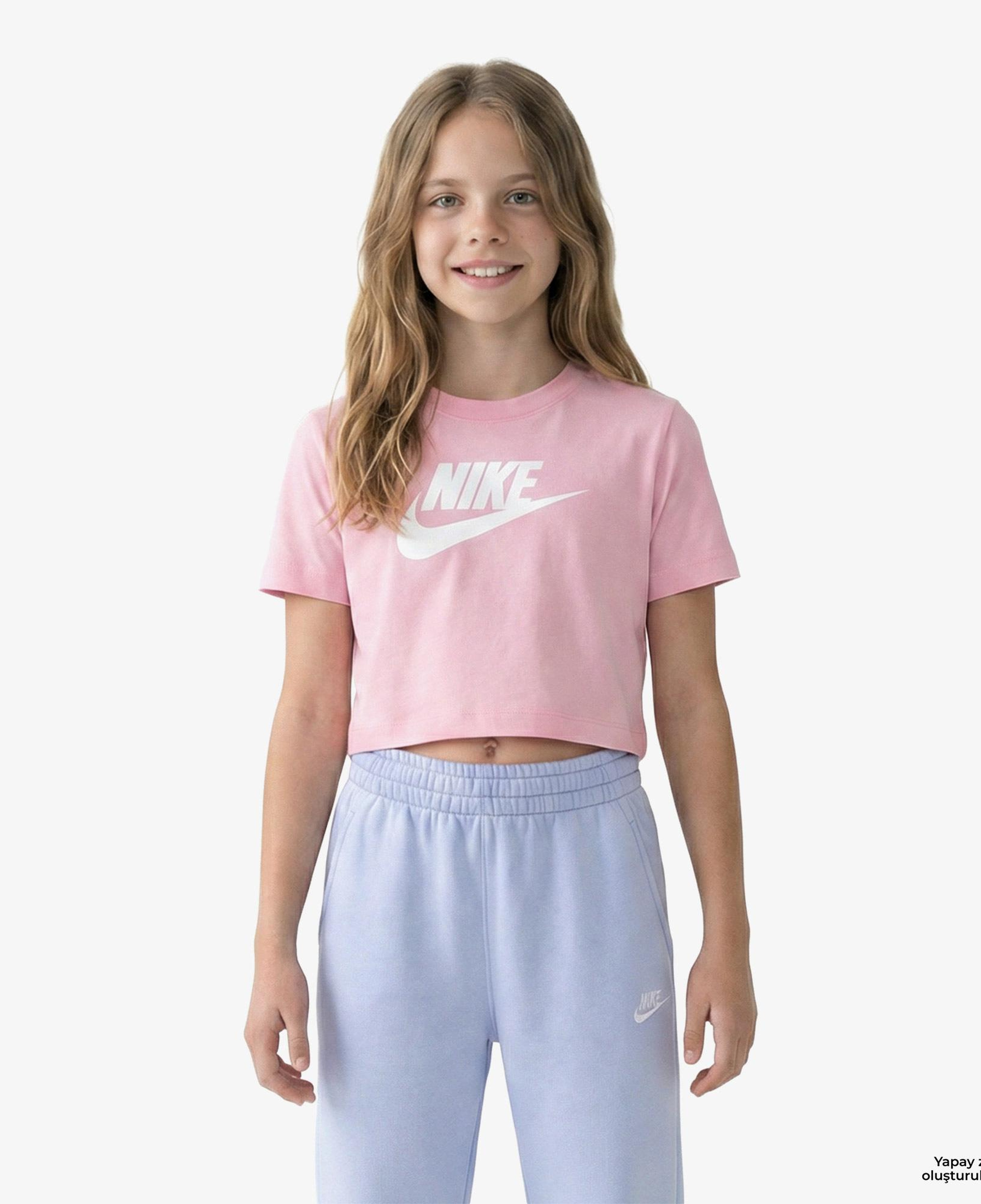Nike Sportswear Futura Çocuk Pembe Crop T-Shirt