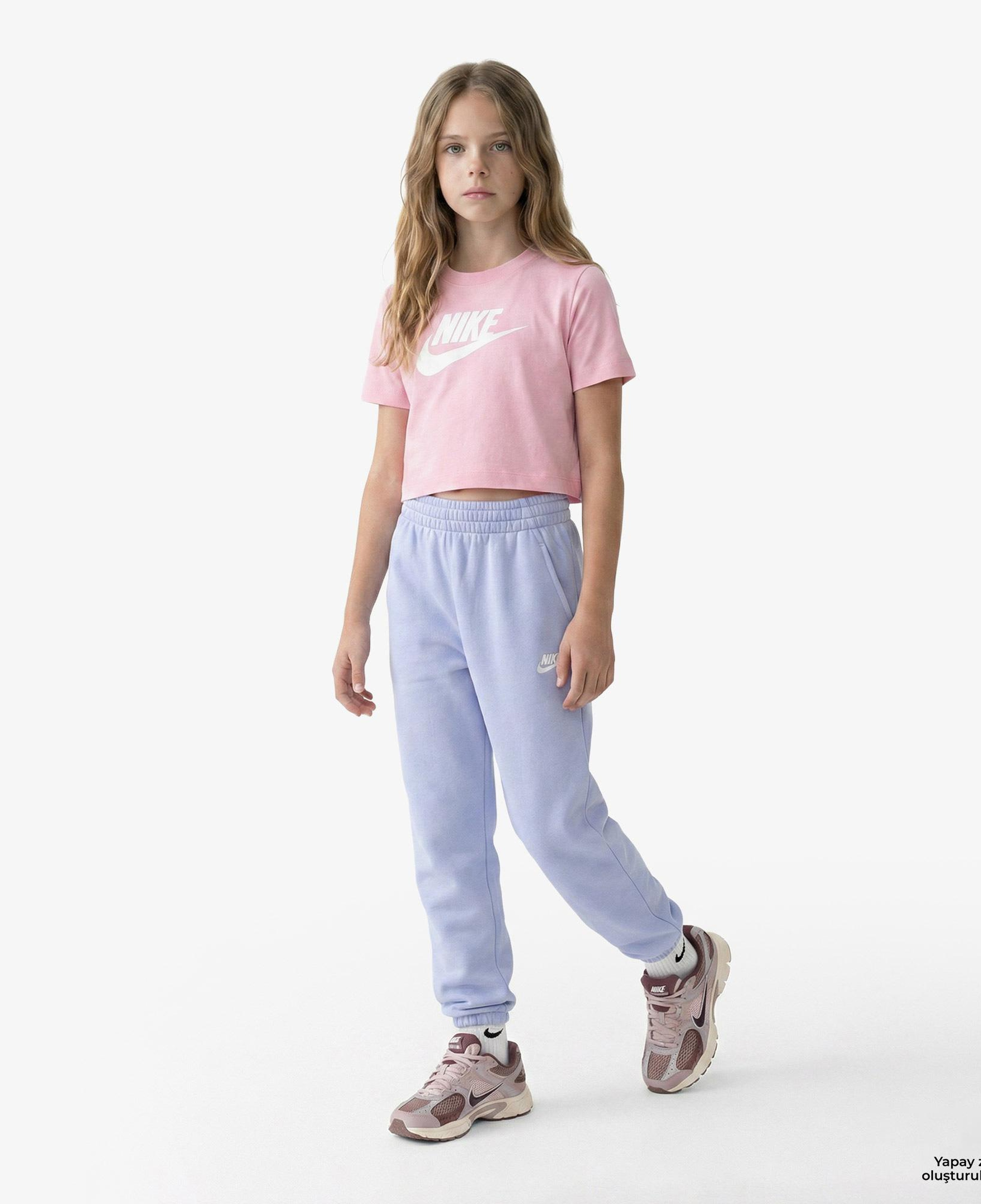 Nike Sportswear Futura Çocuk Pembe Crop T-Shirt