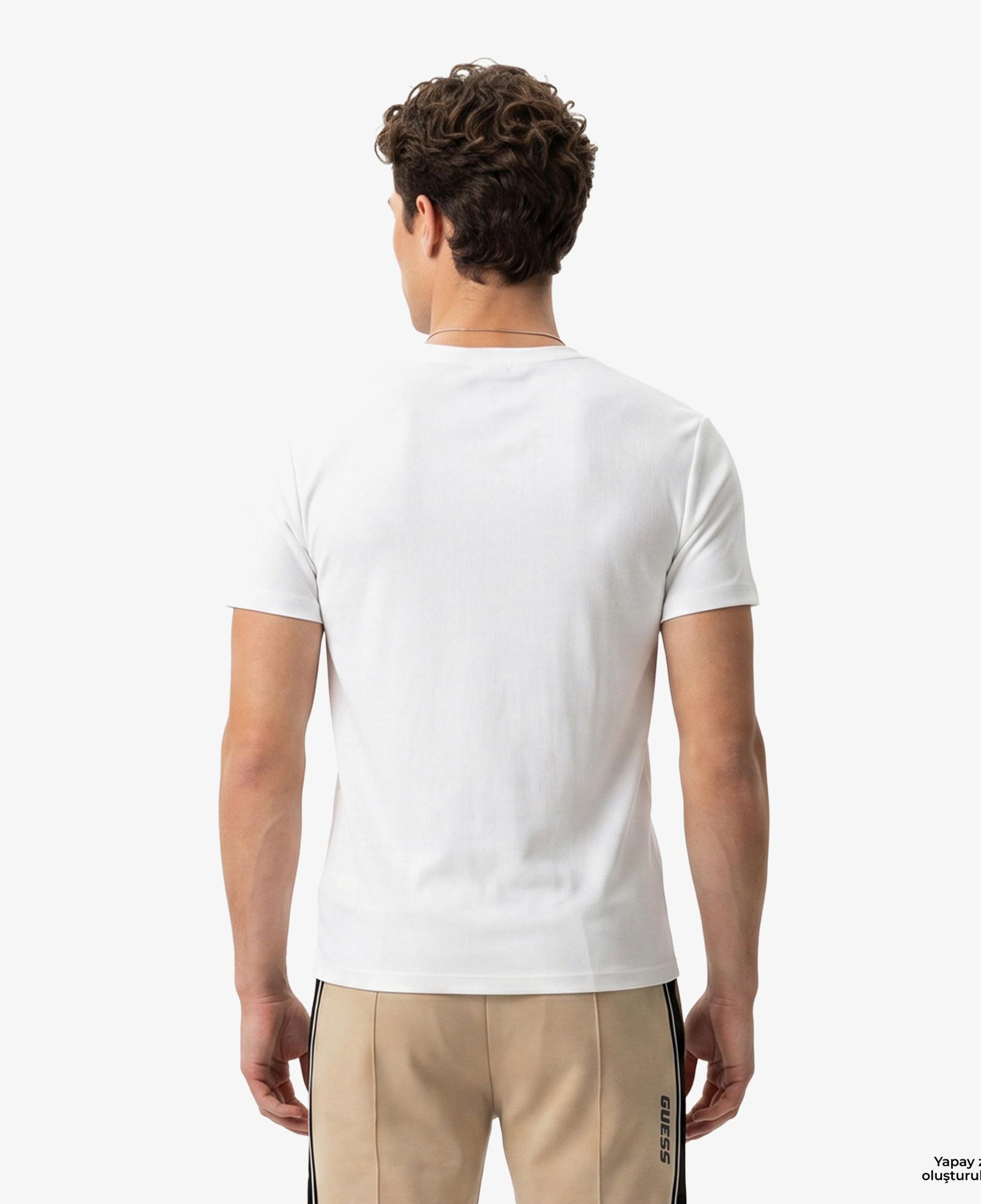 Guess Waffle Slim Fit Erkek Beyaz T-Shirt
