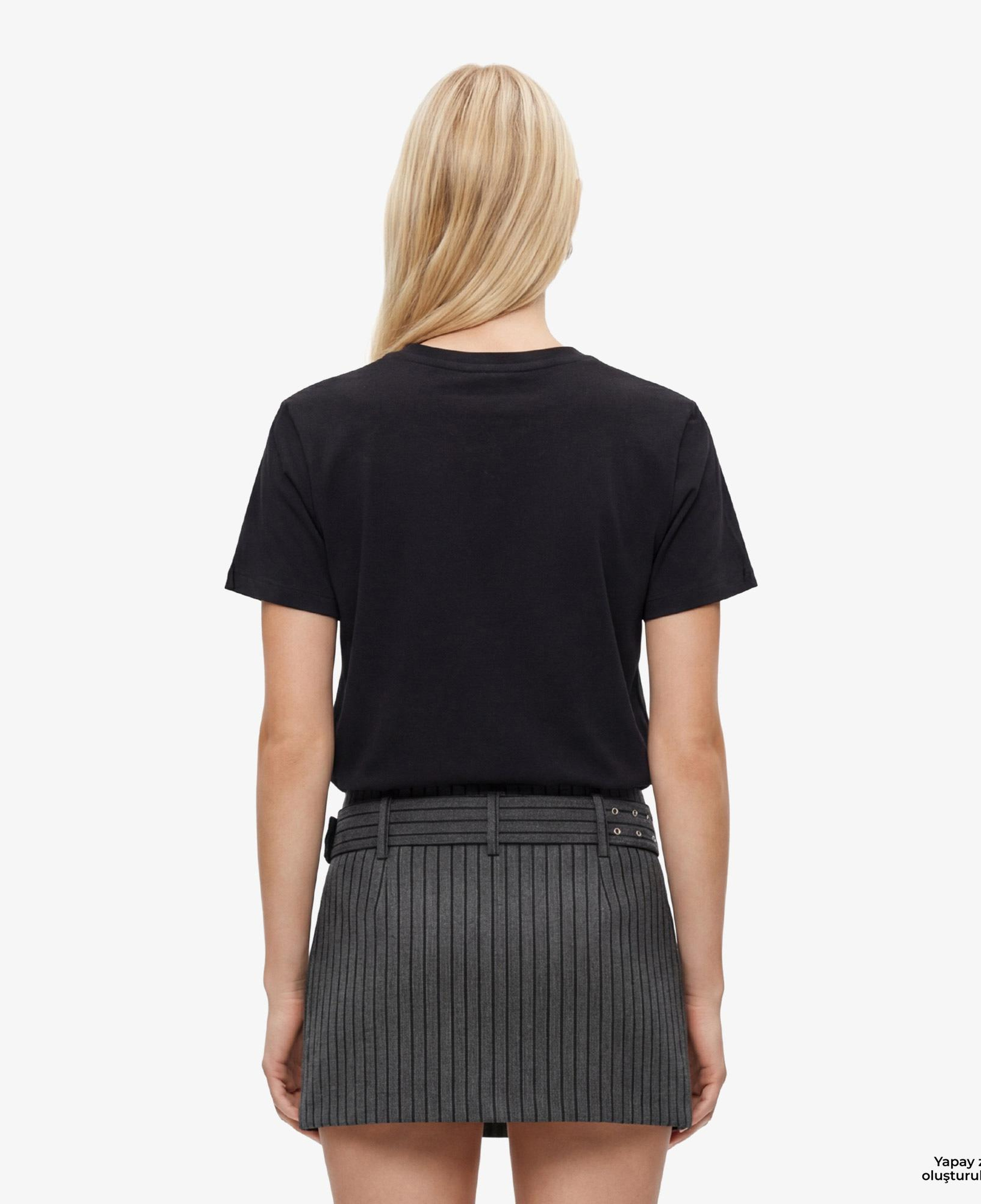 Guess Arabella Aktif Modal Karışımlı Slim Fit Kadın Siyah T-Shirt