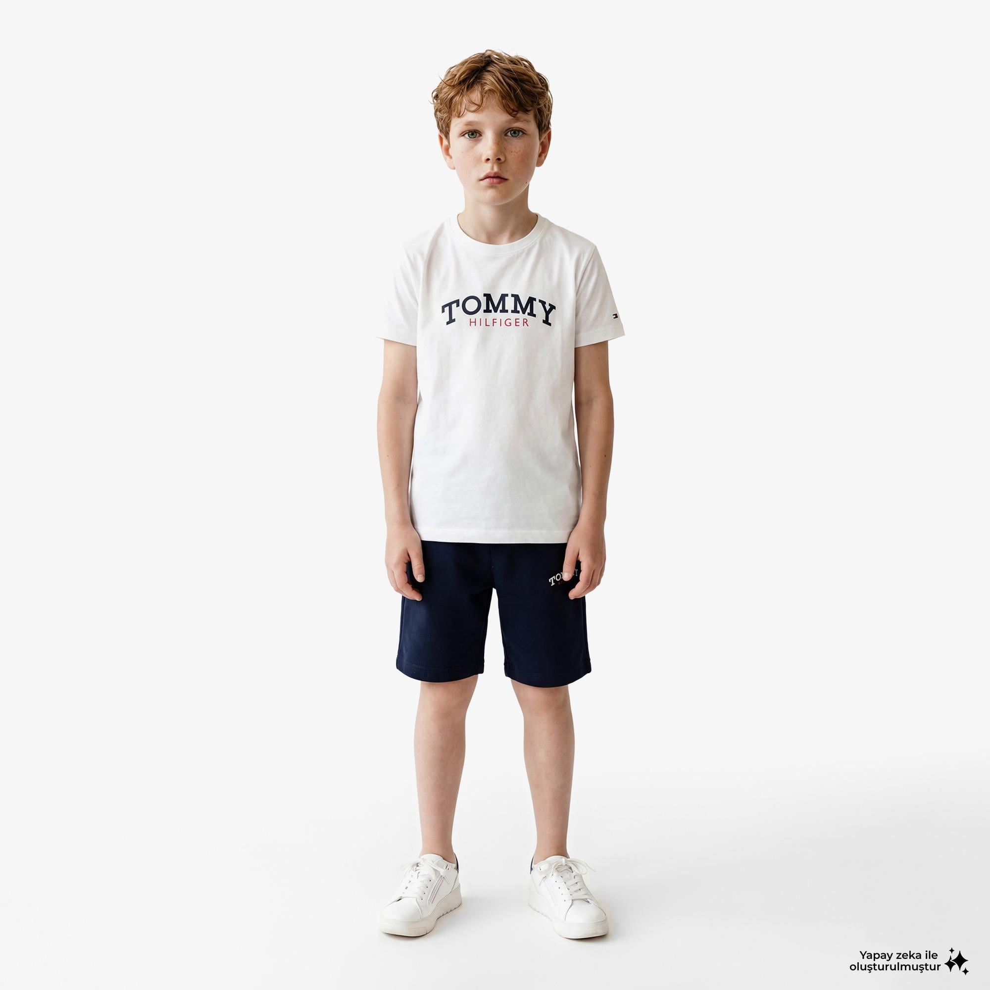 Tommy Hilfiger Graphic Çocuk Beyaz T-Shirt