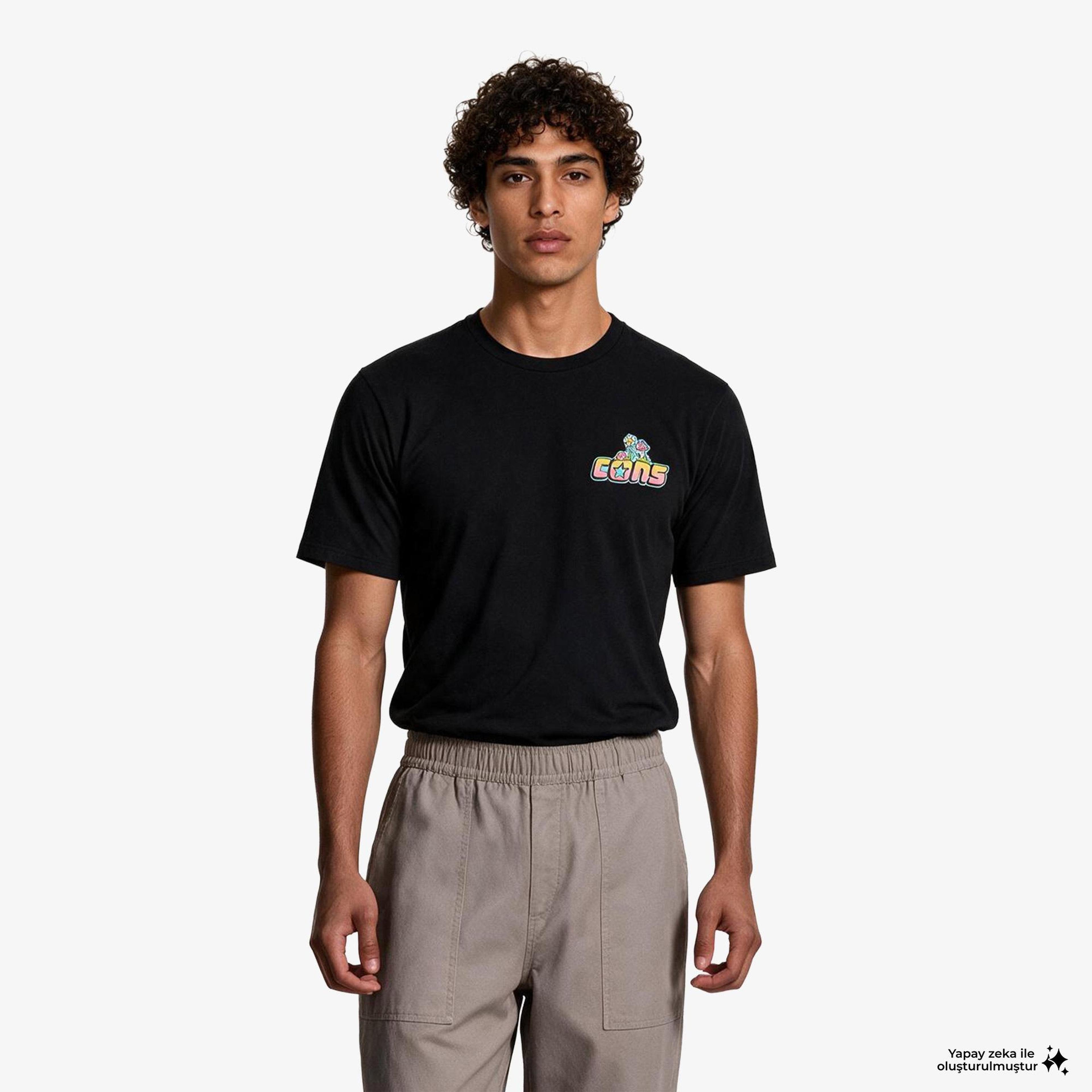 Converse CONS Erkek Baskılı Siyah T-Shirt