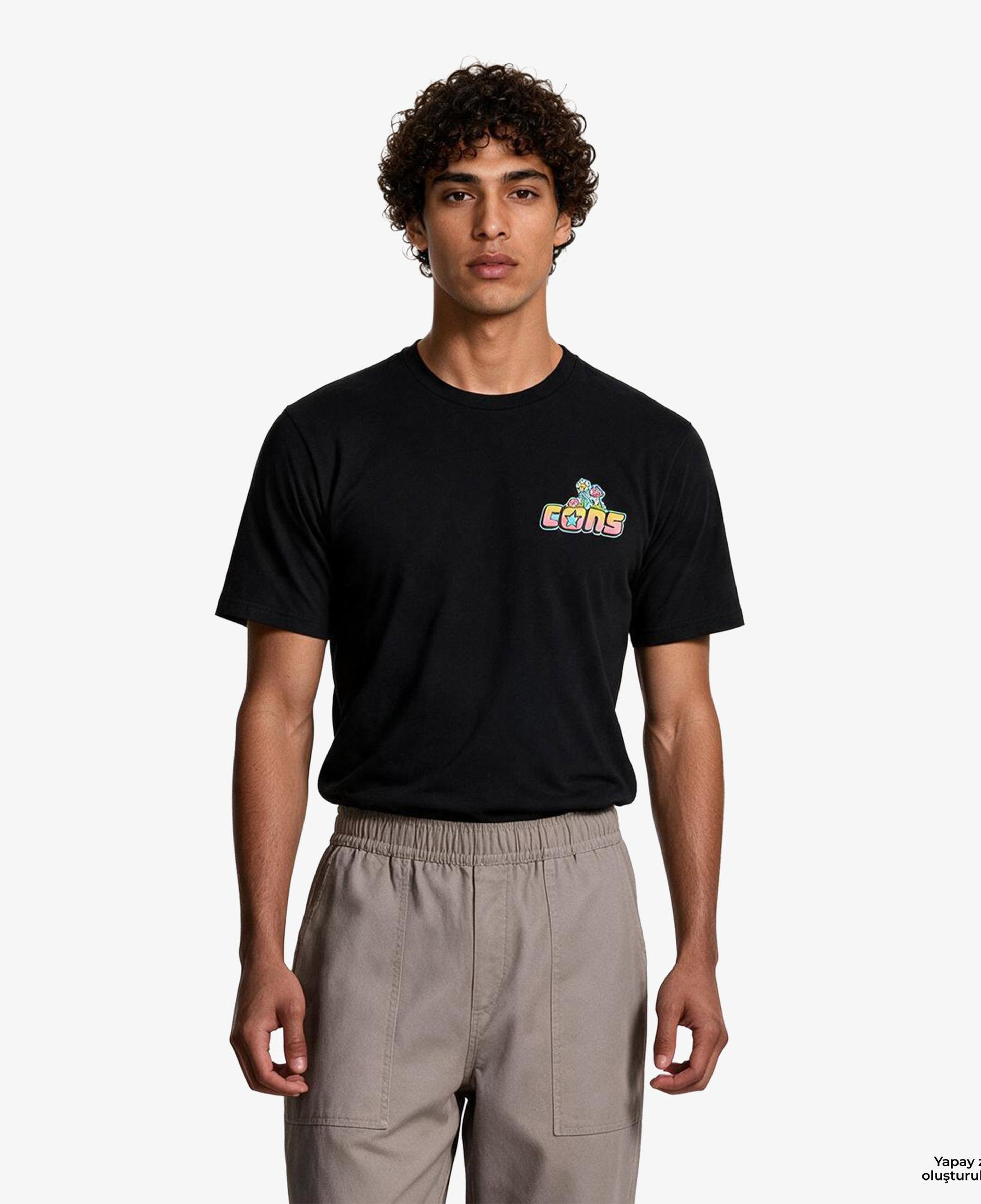 Converse CONS Erkek Baskılı Siyah T-Shirt