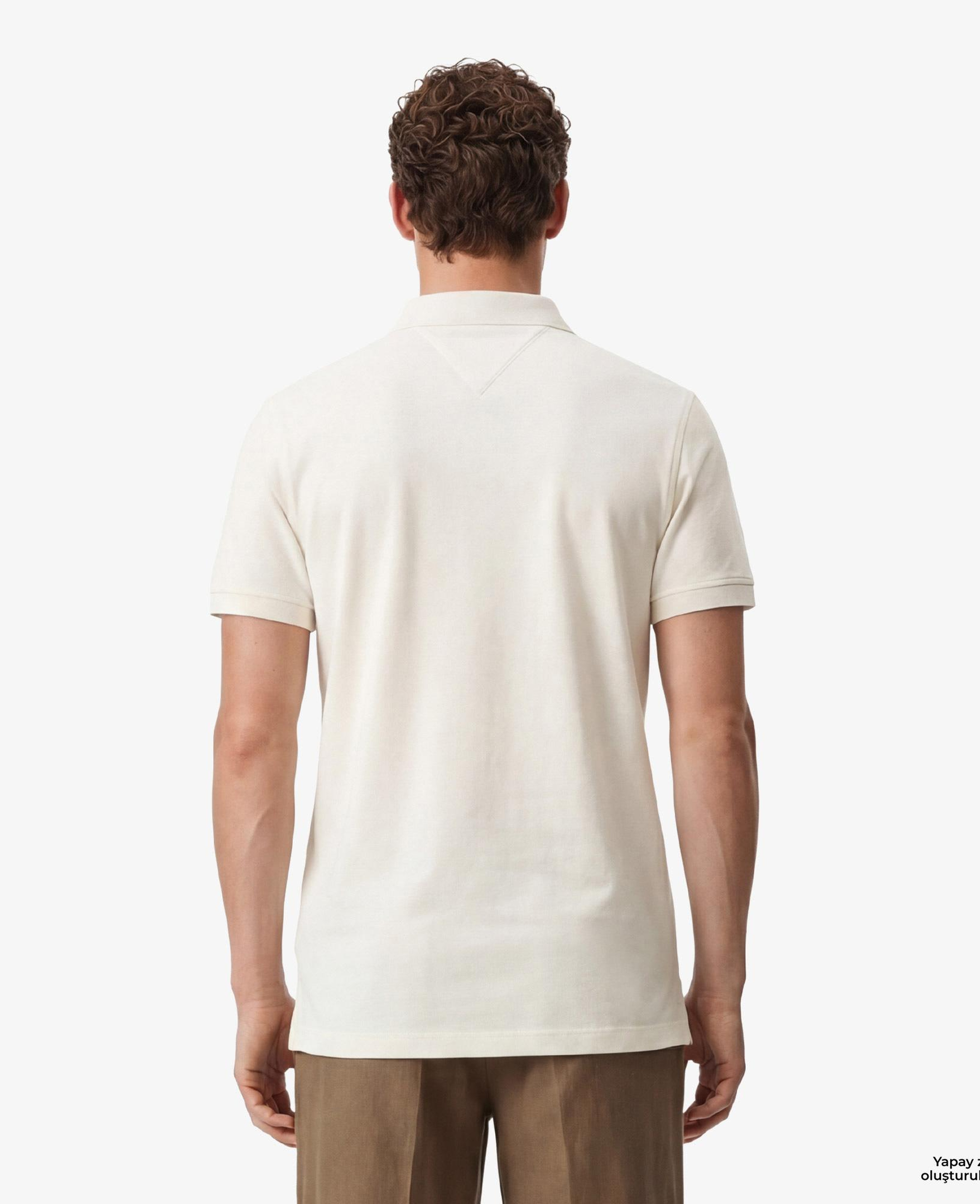Tommy Hilfiger Elevated Essentials Erkek Krem Rengi Polo Yaka T-Shirt