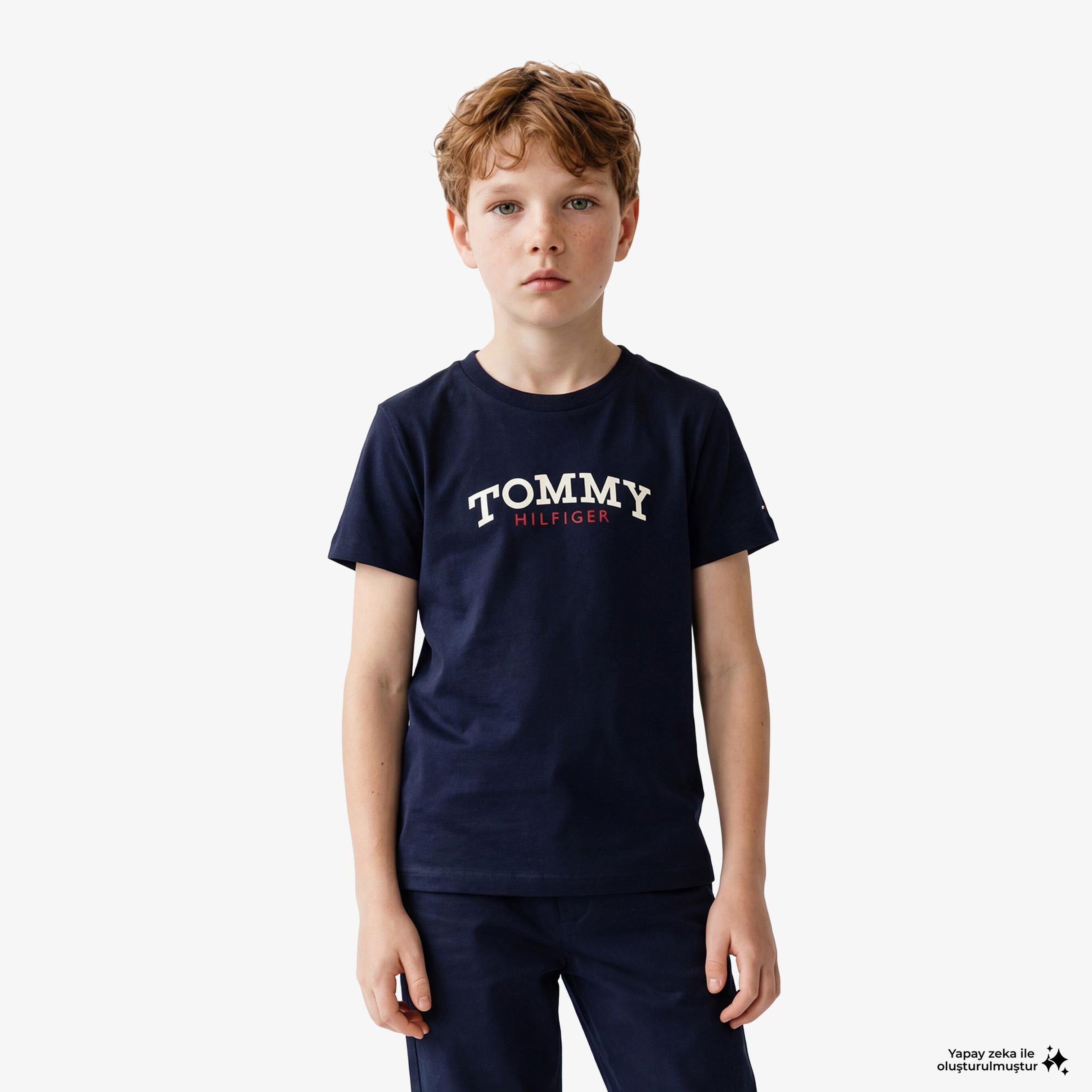 Tommy Hilfiger Graphic Çocuk Lacivert T-Shirt