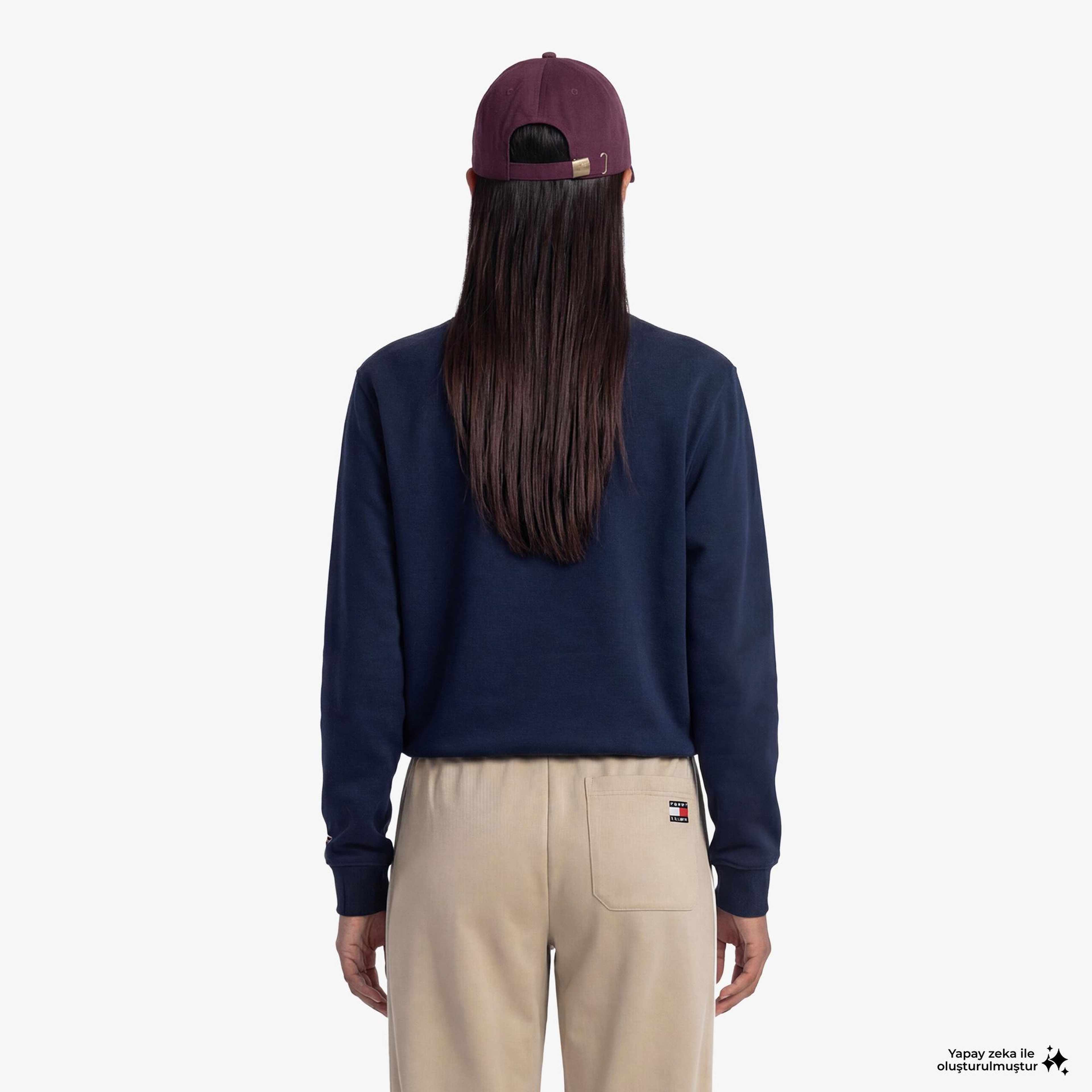 Tommy Hilfiger Essential Logo Kadın Lacivert Sweatshirt