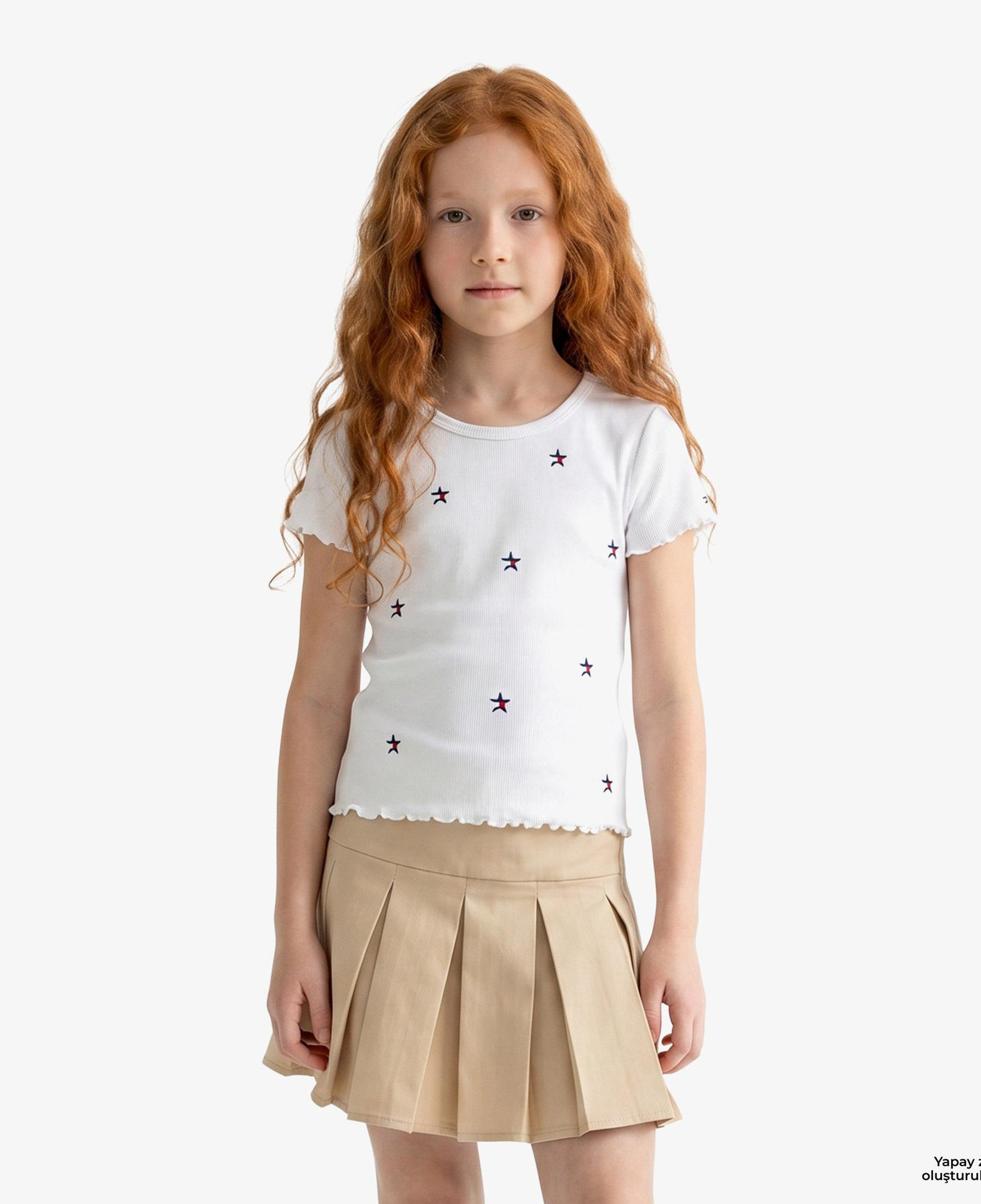 Tommy Hilfiger Star Çocuk Beyaz Crop T-Shirt