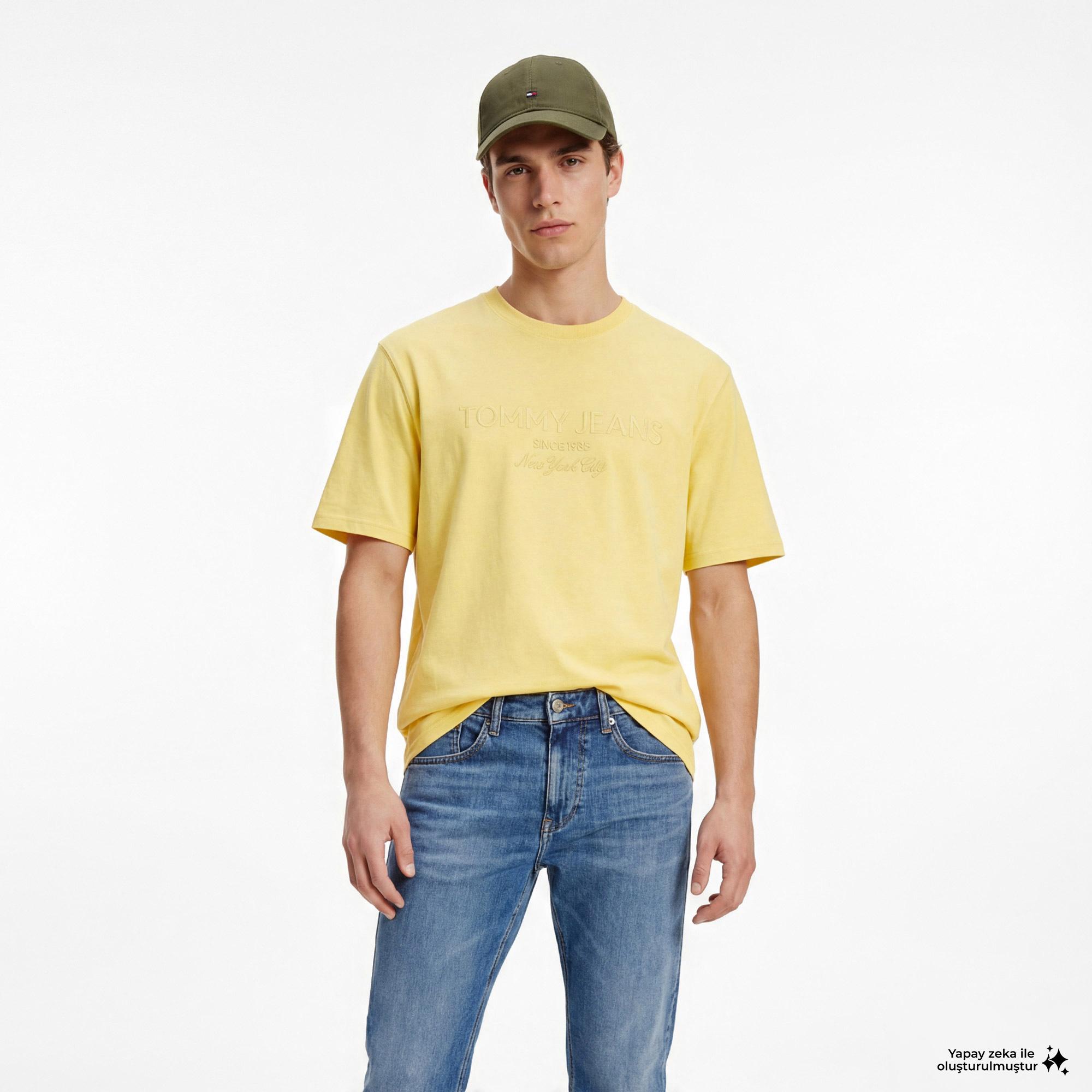 Tommy Hilfiger New Classics Erkek Sarı T-Shirt