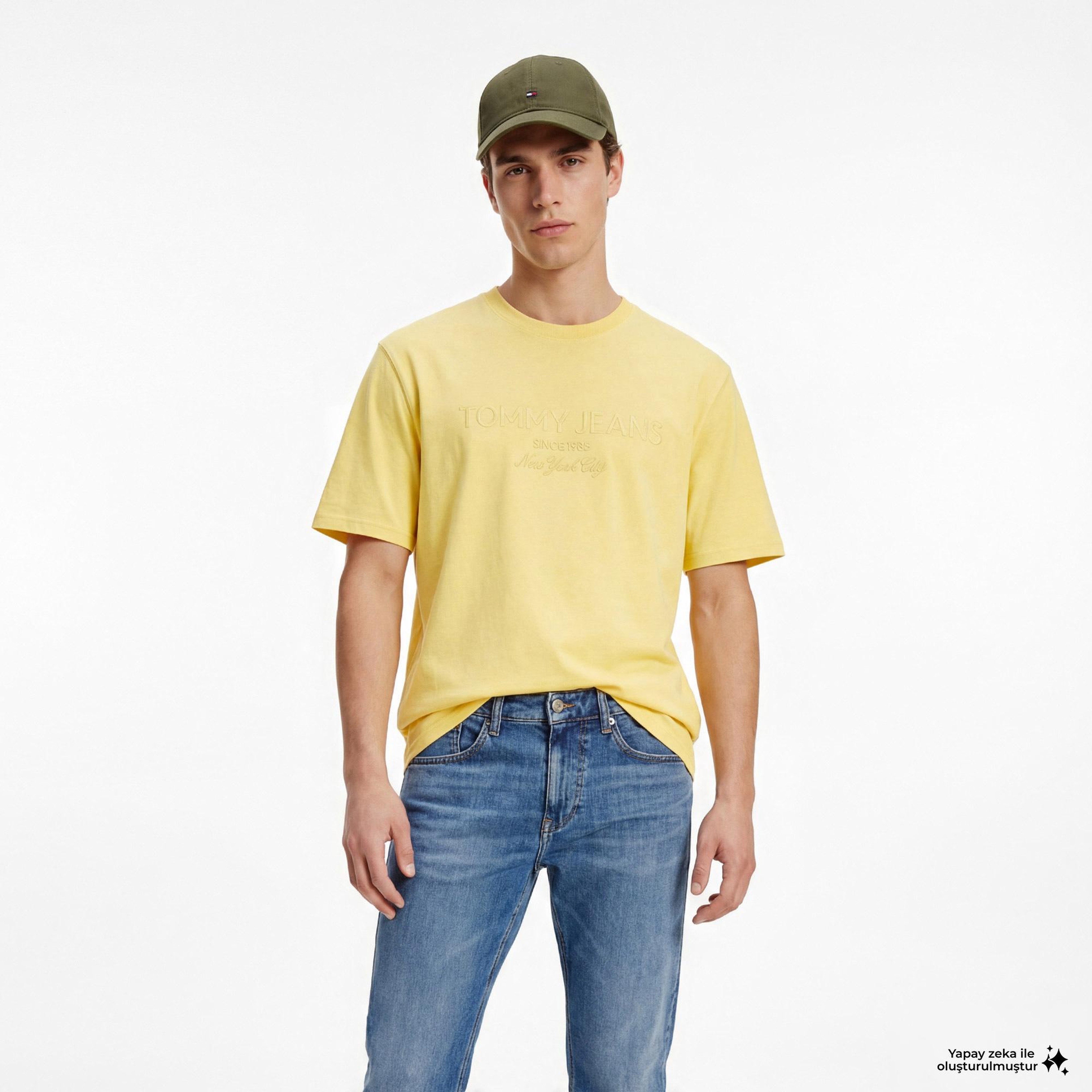 Tommy Hilfiger New Classics Erkek Sarı T-Shirt