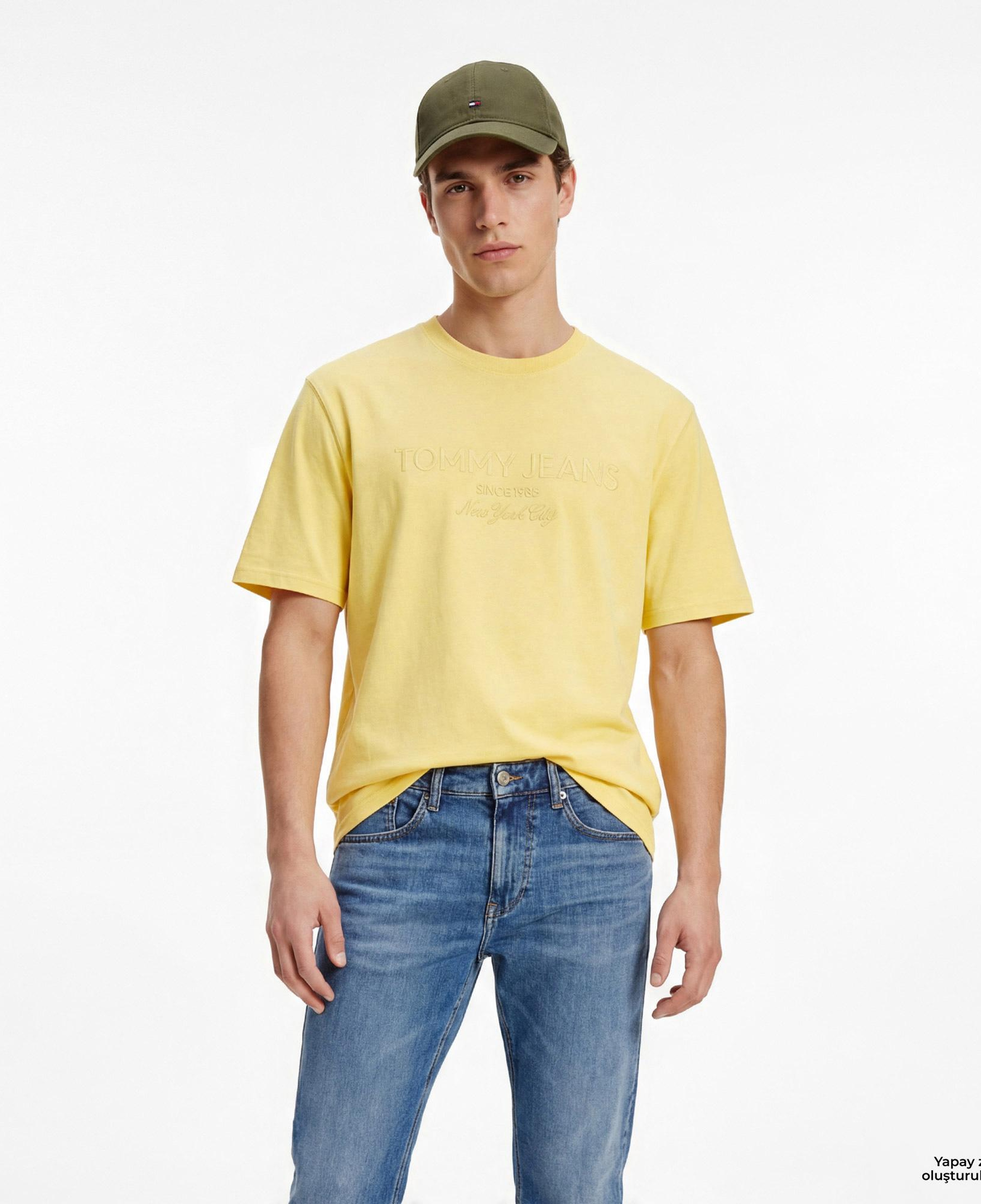 Tommy Hilfiger New Classics Erkek Sarı T-Shirt