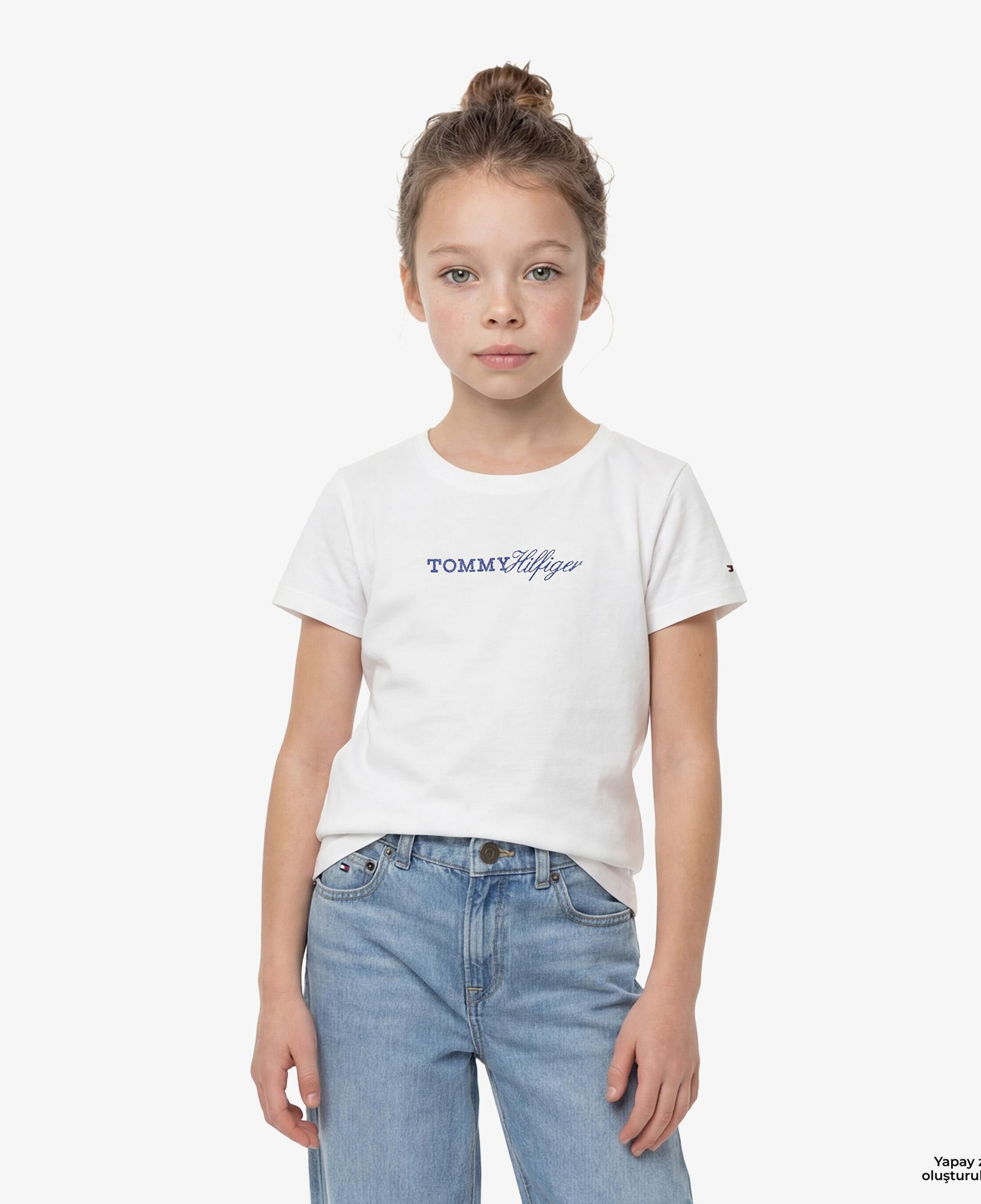 Tommy Hilfiger Script Çocuk Beyaz T-Shirt