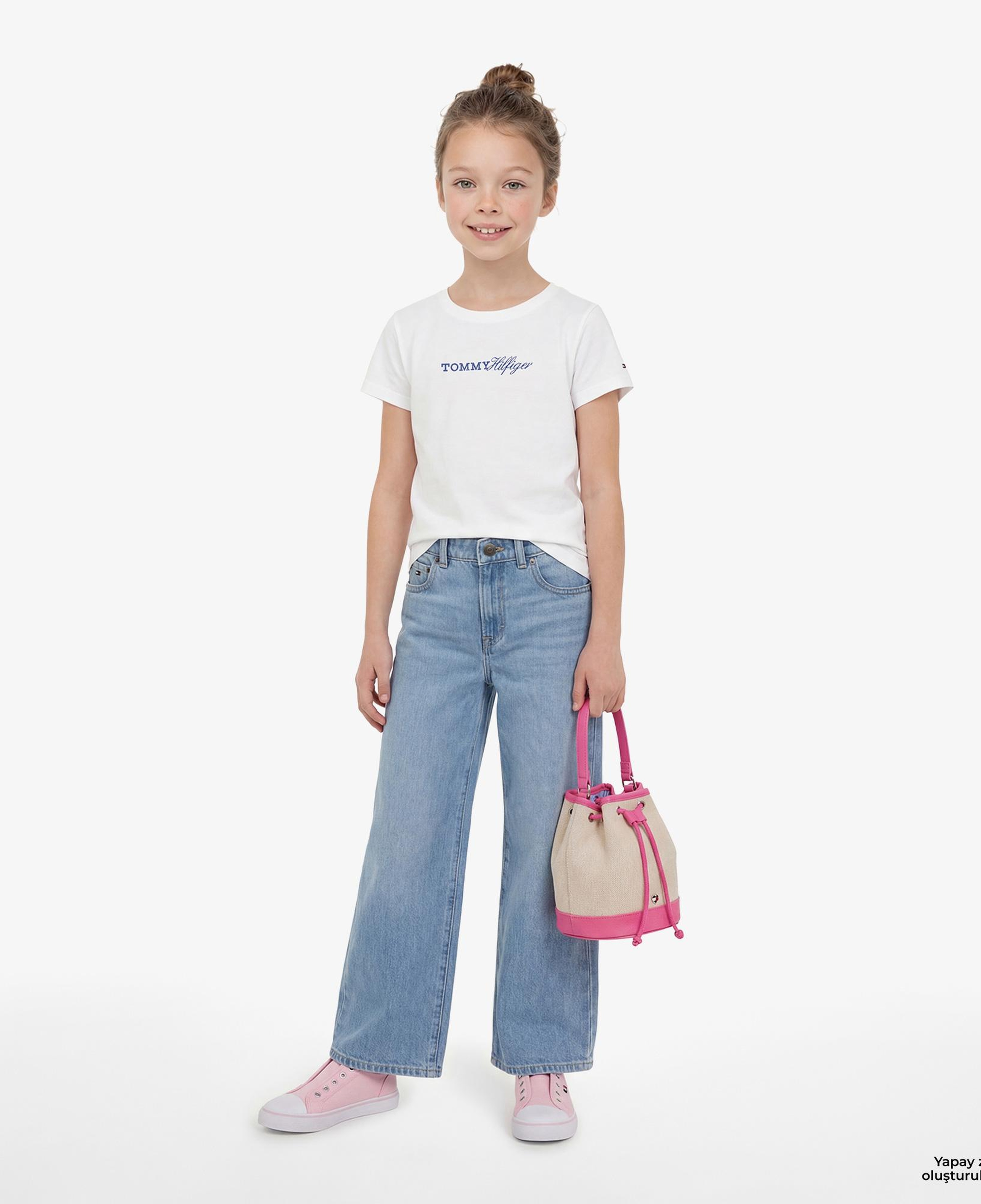 Tommy Hilfiger Script Çocuk Beyaz T-Shirt