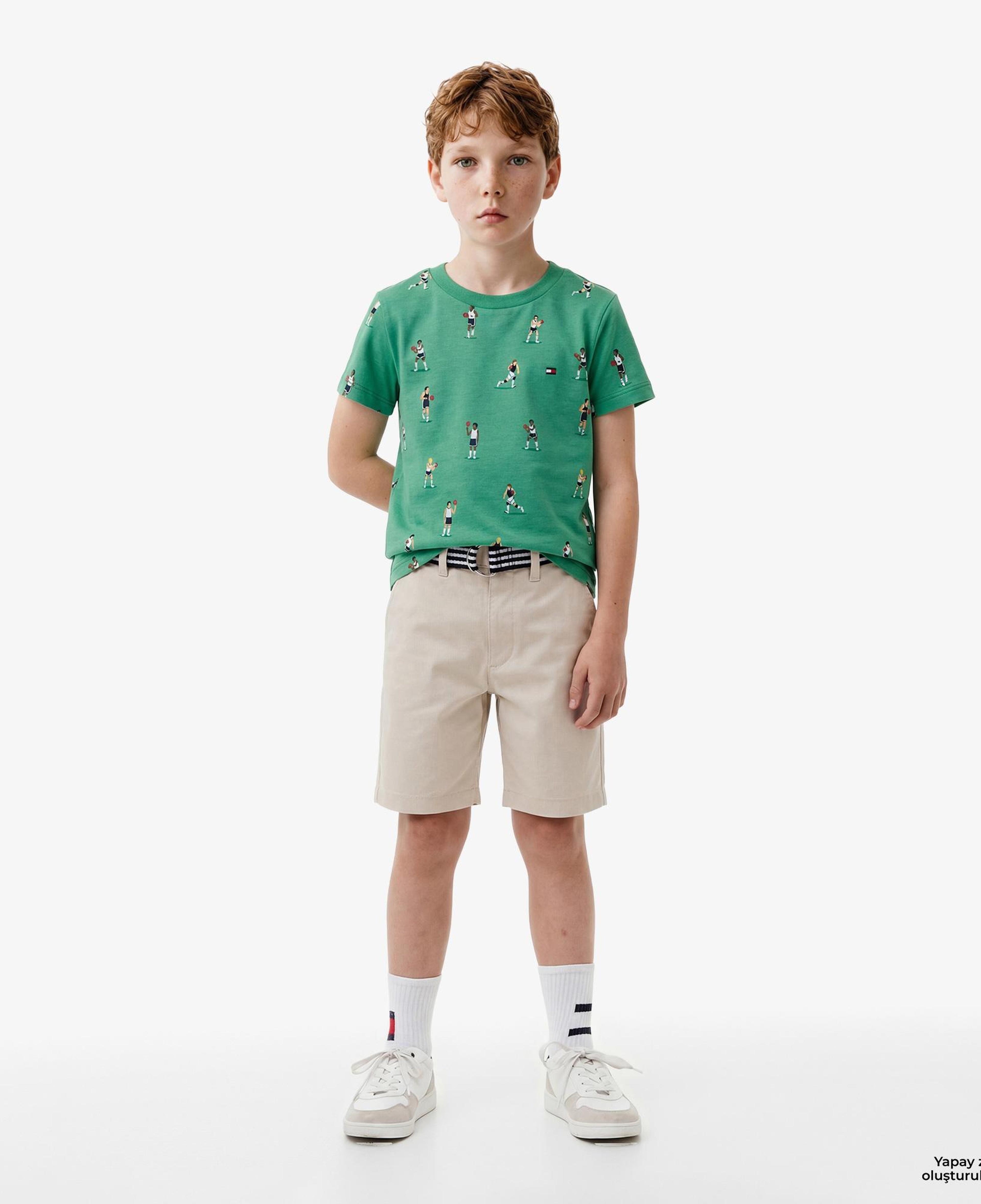 Tommy Hilfiger Little Çocuk Yeşil Crop T-Shirt