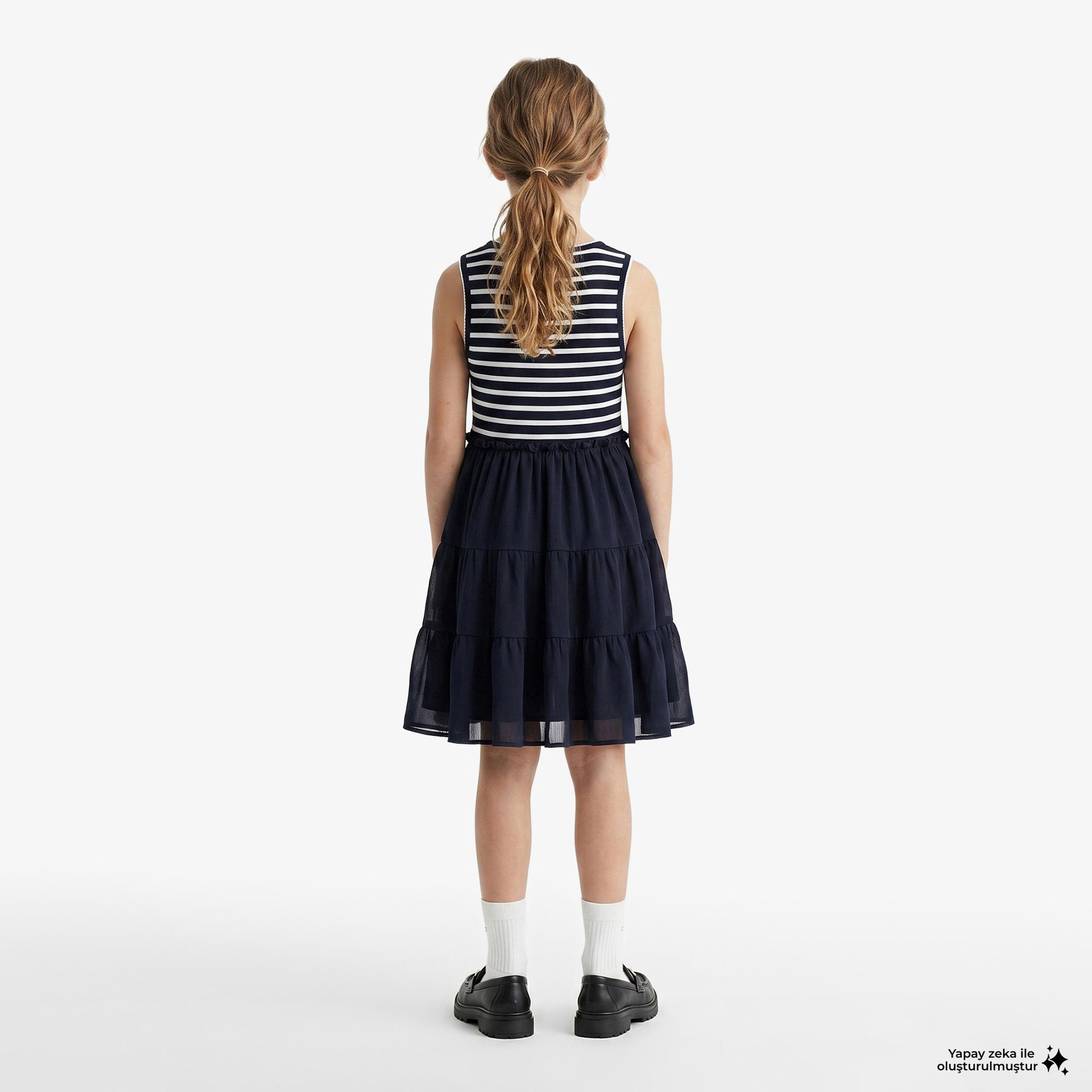 Tommy Hilfiger Little Çocuk Lacivert Elbise