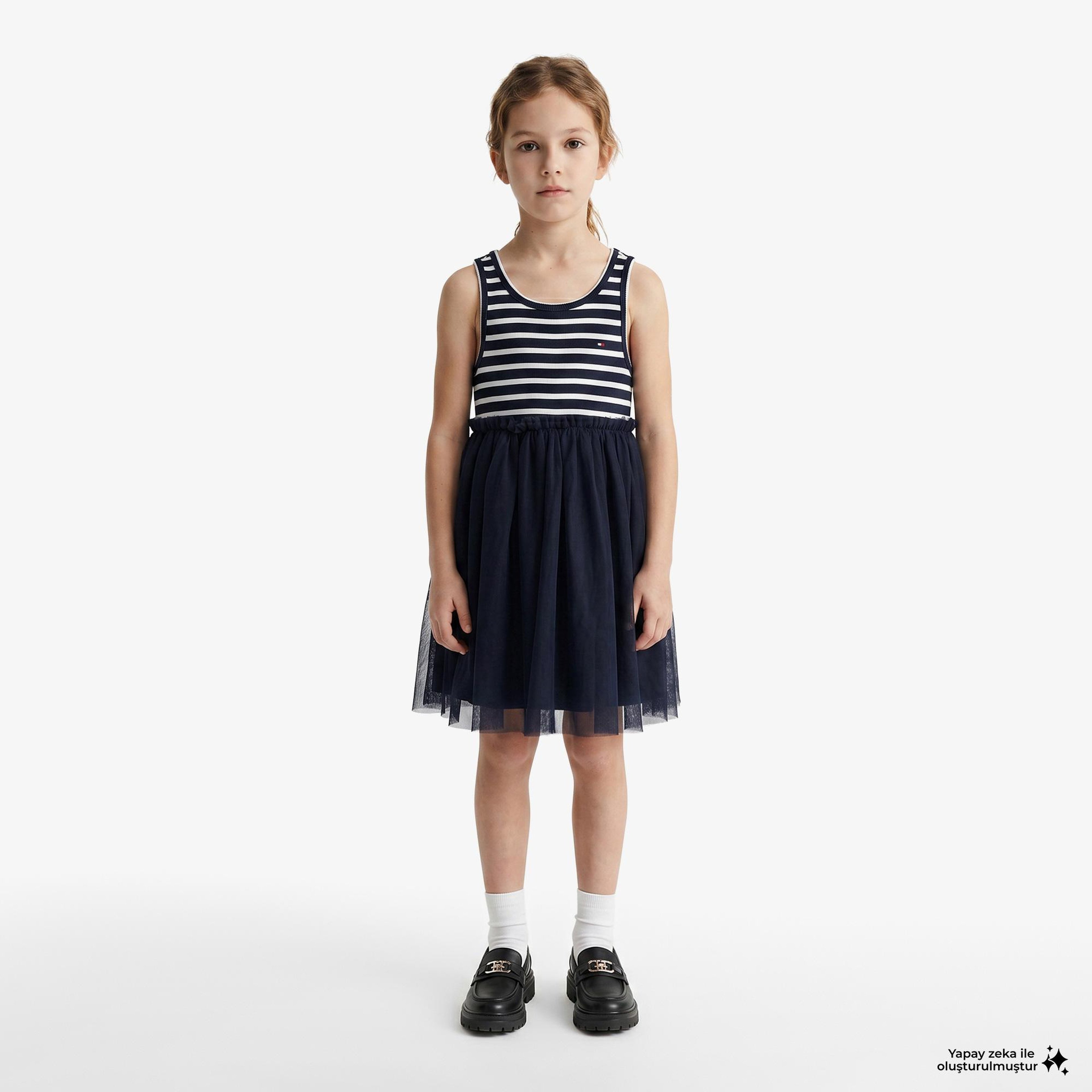 Tommy Hilfiger Little Çocuk Lacivert Elbise