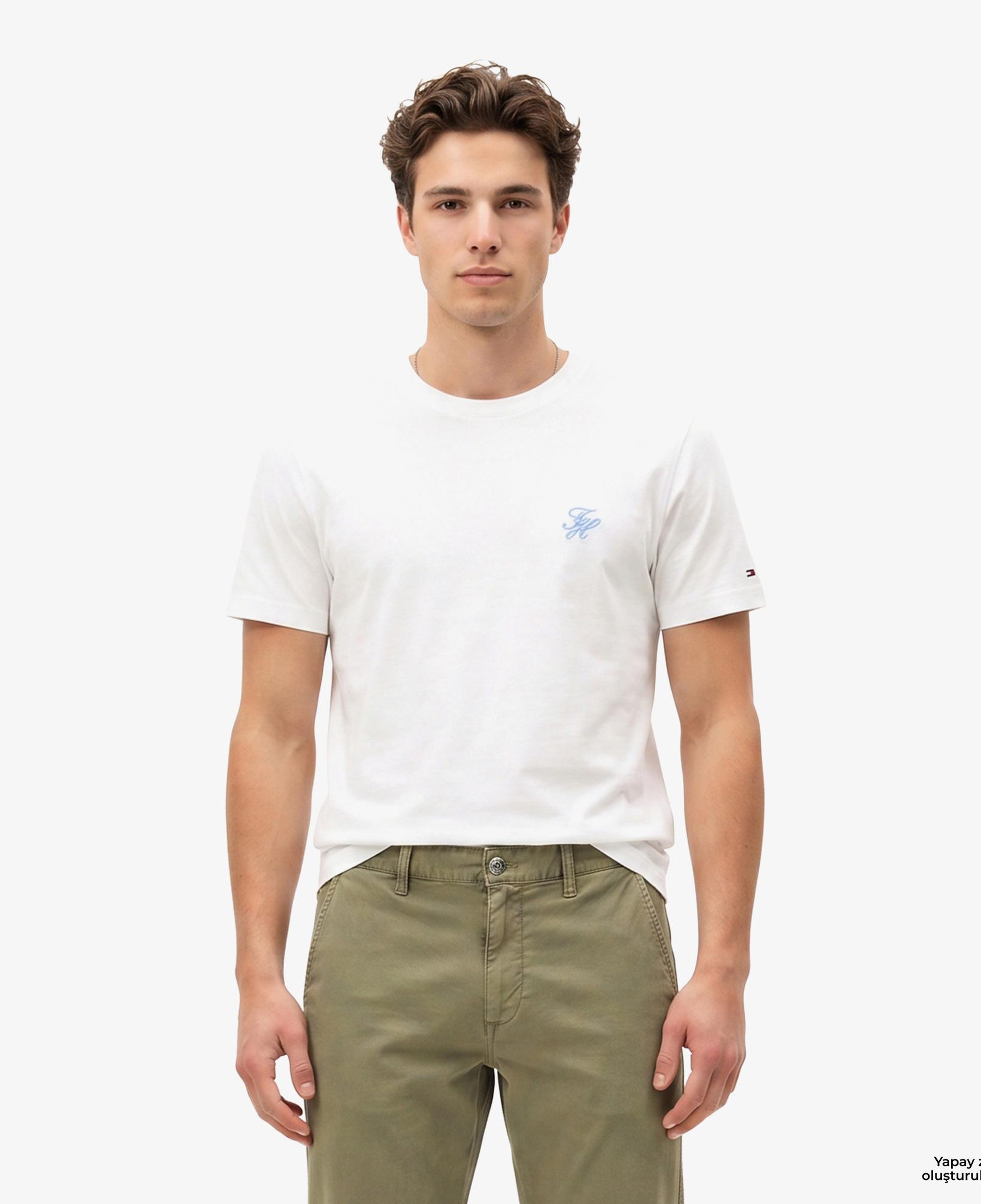 Tommy Hilfiger Swimshop Erkek Beyaz T-Shirt