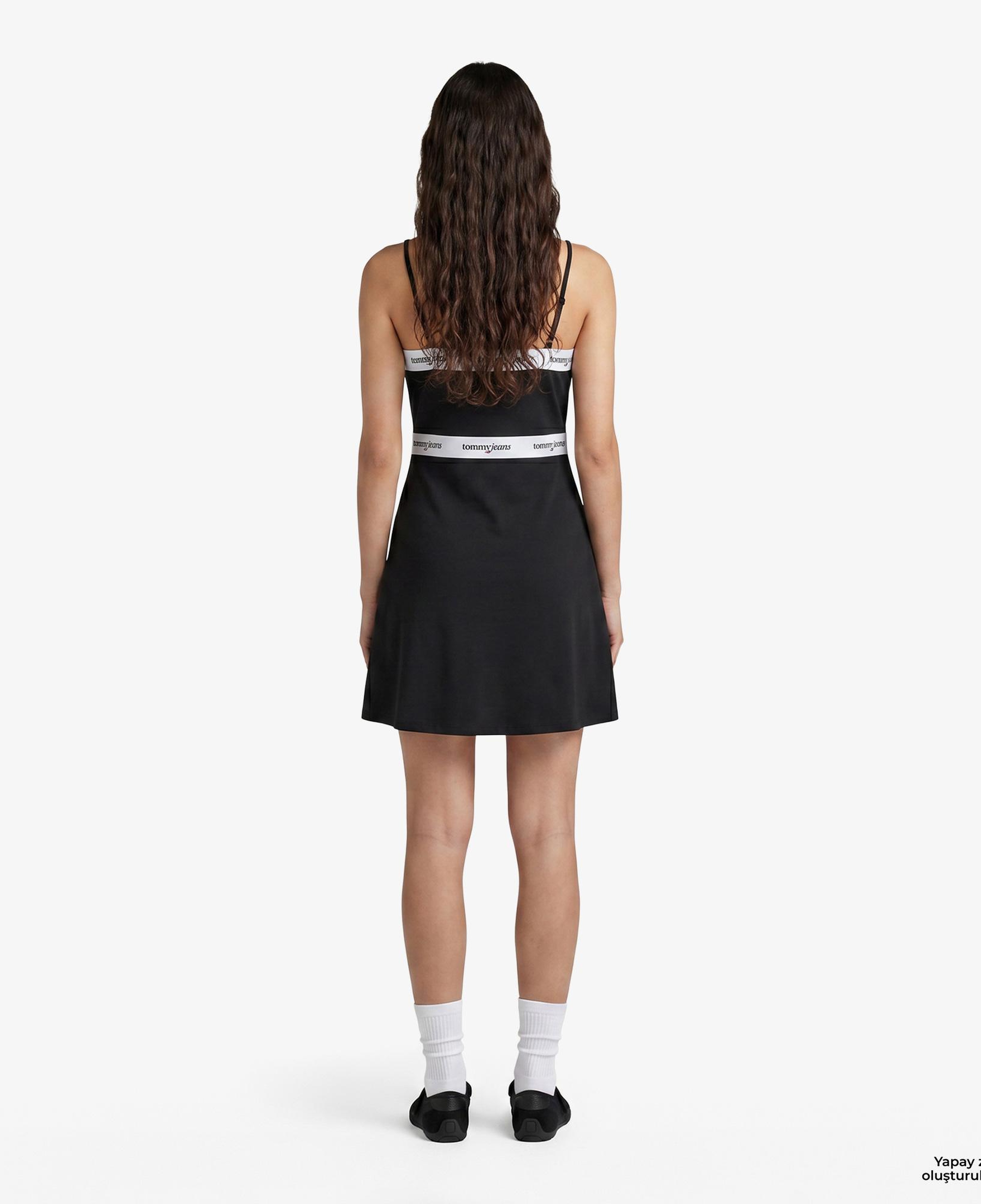 Tommy Hilfiger Logo Tape Kadın Siyah Elbise