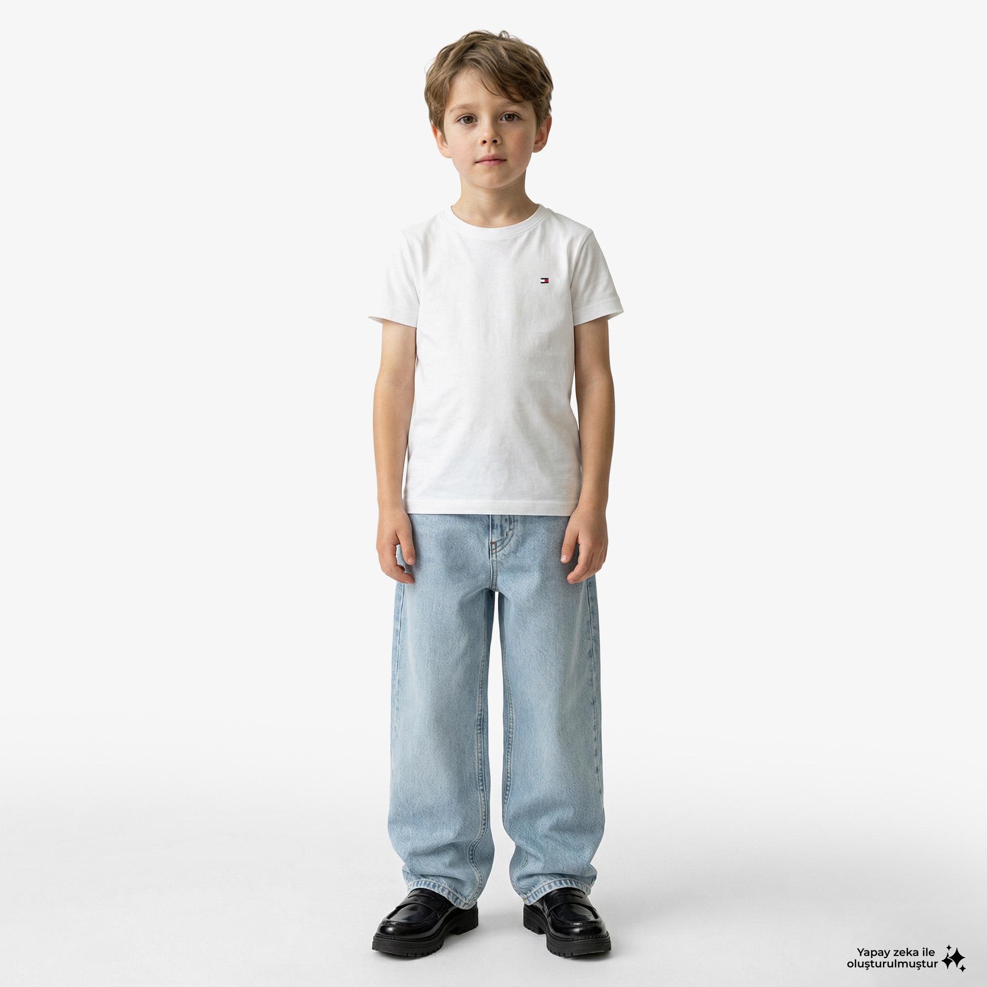 Tommy Hilfiger Signature Ess Çocuk Beyaz T-Shirt