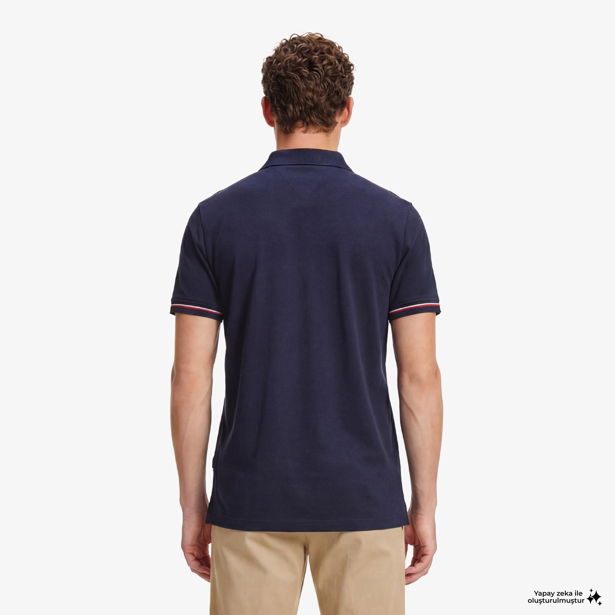 Tommy Hilfiger Elevated Essentials Erkek Lacivert Polo Yaka T-Shirt